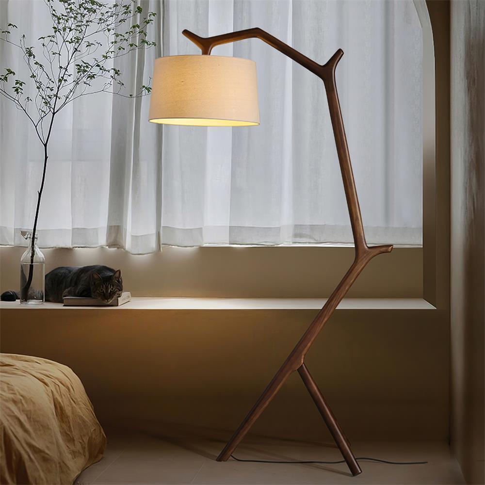Ulmiril Rustic Wood Floor Lamp-Neutral Decor