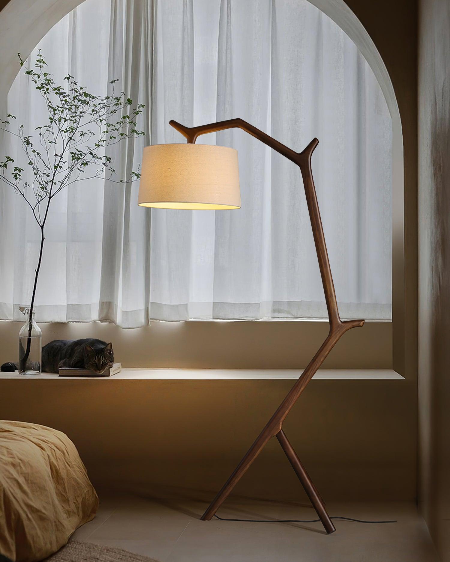 Ulmiril Rustic Wood Floor Lamp-Neutral Decor