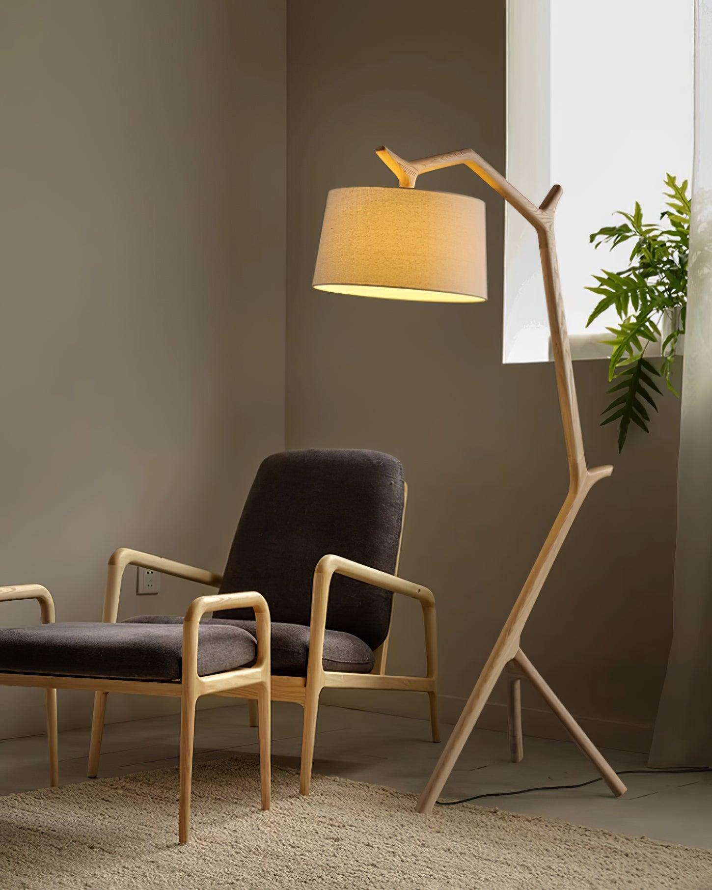 Ulmiril Rustic Wood Floor Lamp-Neutral Decor