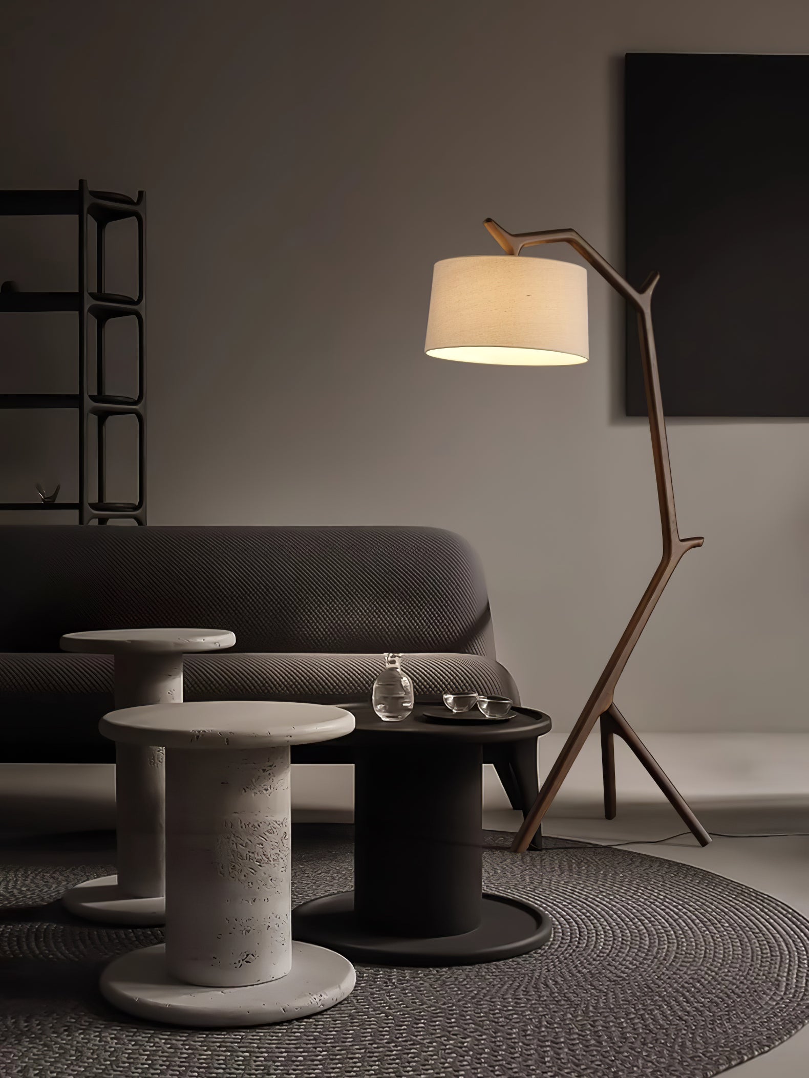 Ulmiril Rustic Wood Floor Lamp-Neutral Decor