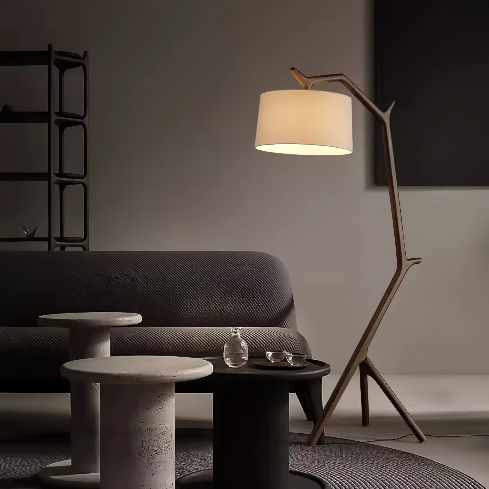 Ulmiril Rustic Wood Floor Lamp-Neutral Decor