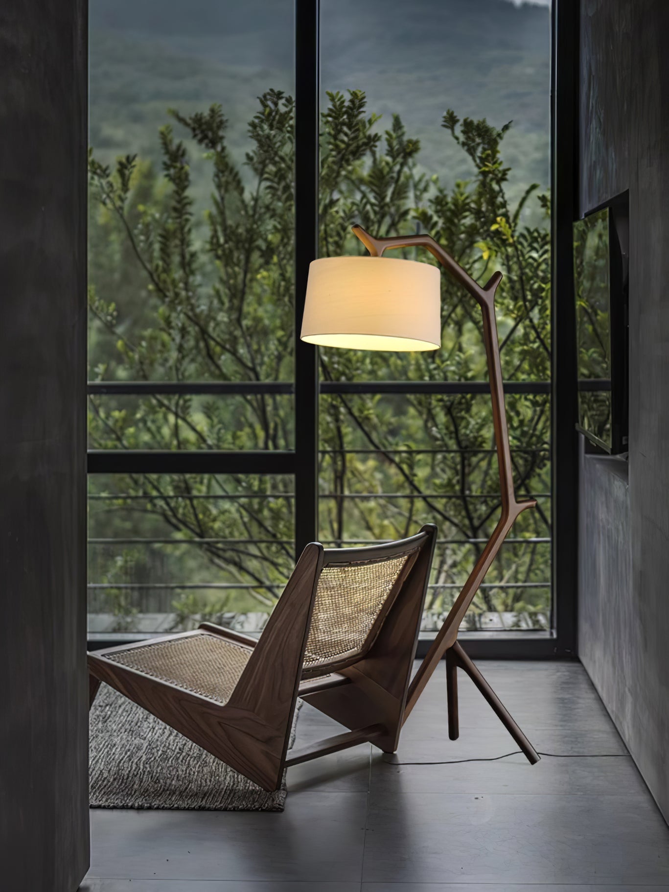 Ulmiril Rustic Wood Floor Lamp-Neutral Decor
