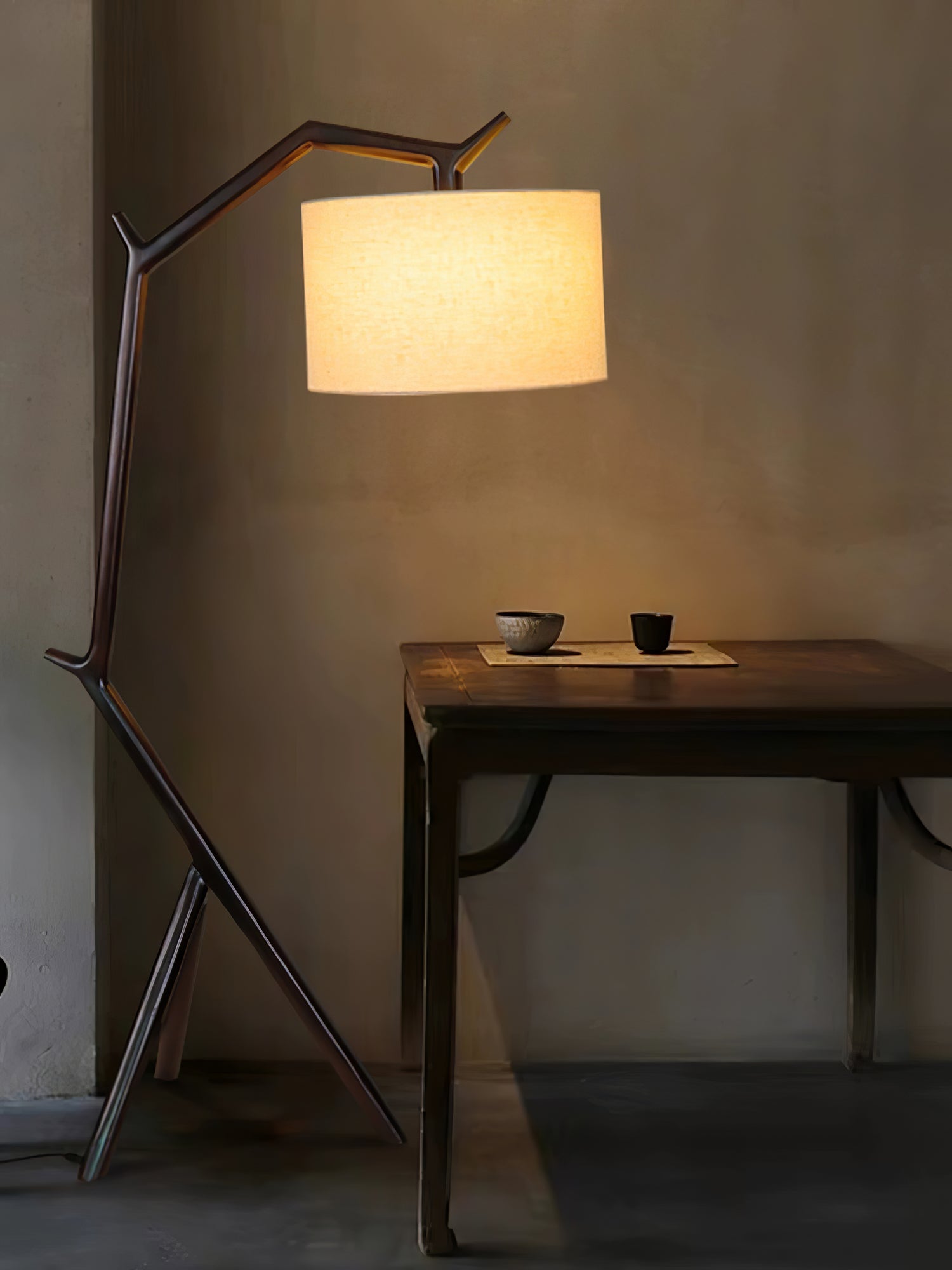 Ulmiril Rustic Wood Floor Lamp-Neutral Decor