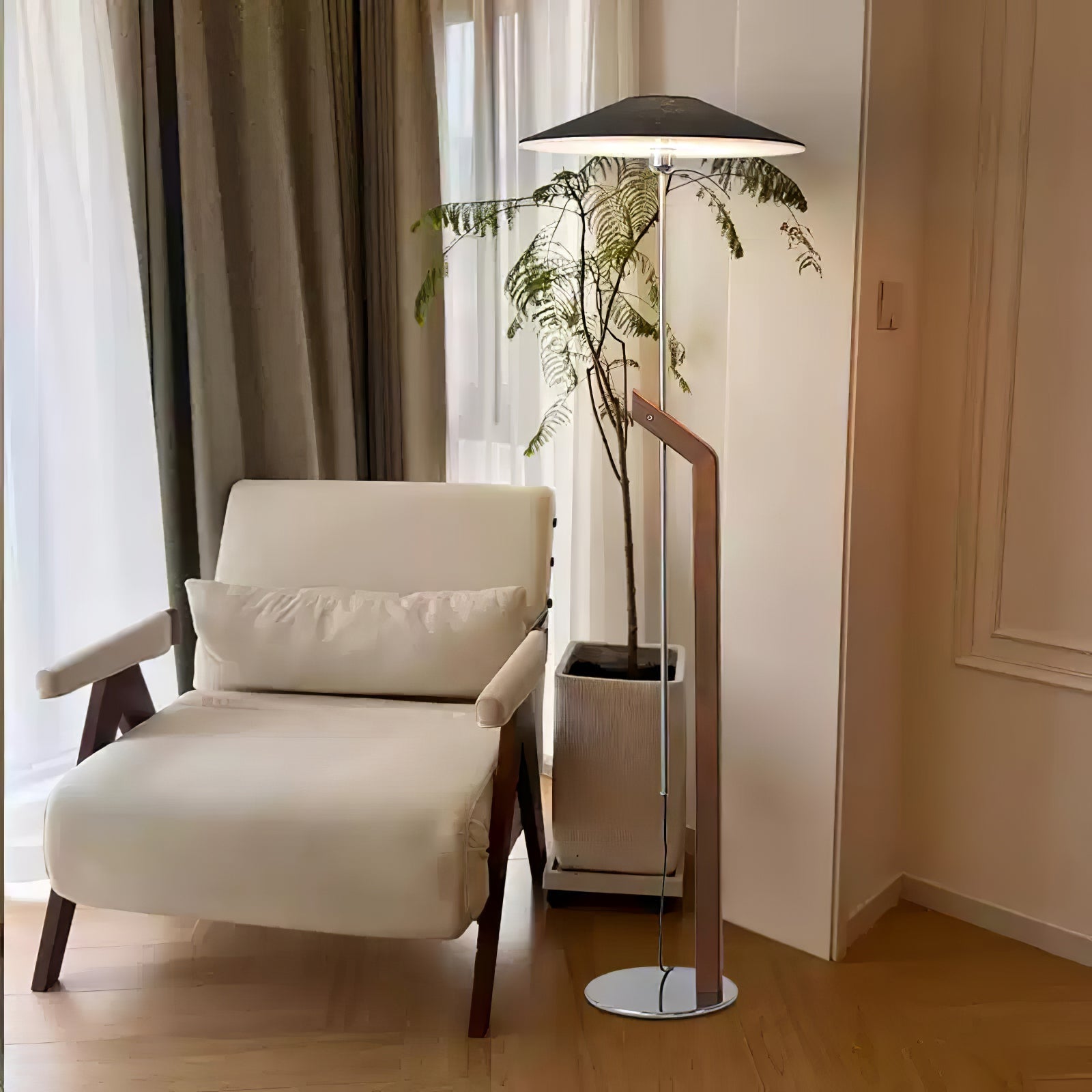 Luma Modern Umbrella Floor Lamp-Neutral Decor
