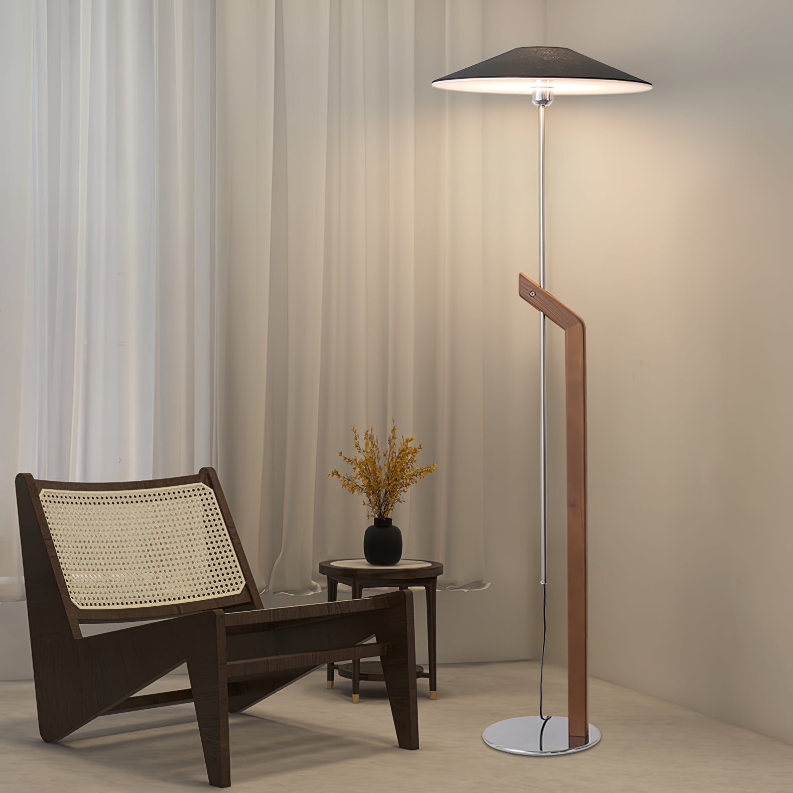 Luma Modern Umbrella Floor Lamp-Neutral Decor
