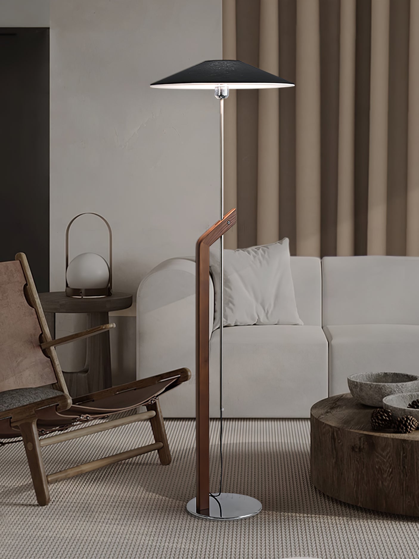 Luma Modern Umbrella Floor Lamp-Neutral Decor