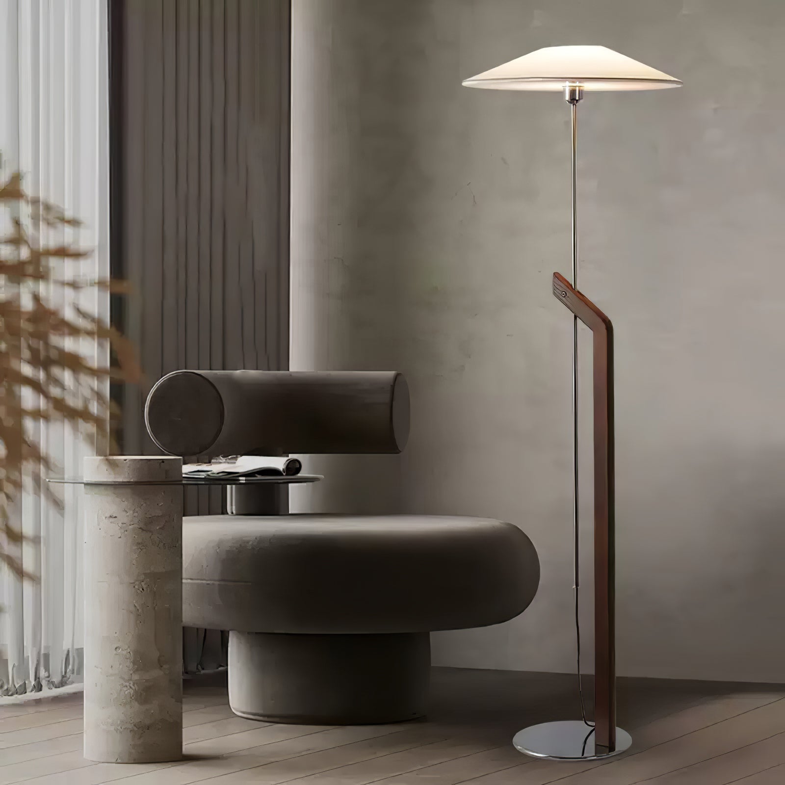 Luma Modern Umbrella Floor Lamp-Neutral Decor