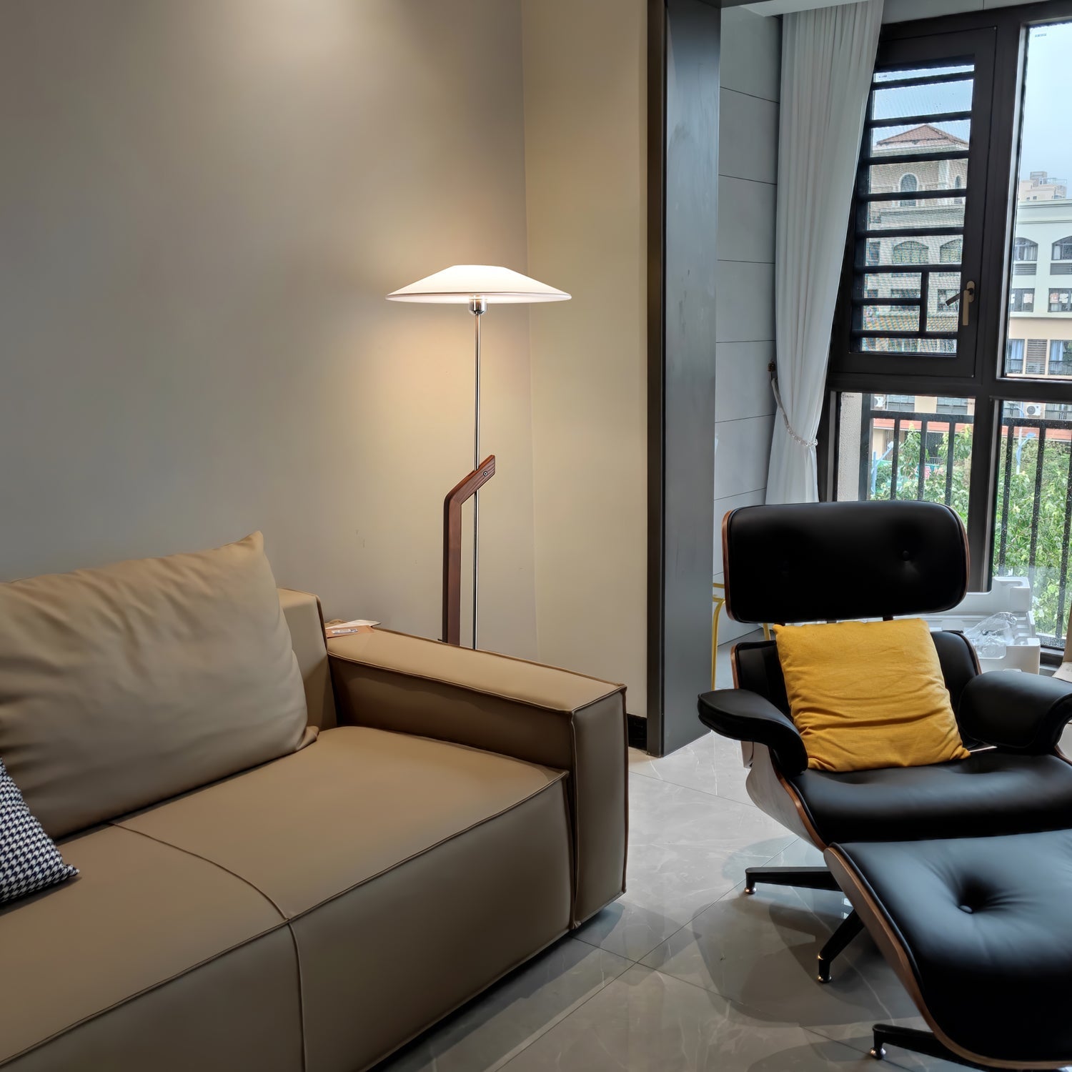 Luma Modern Umbrella Floor Lamp-Neutral Decor