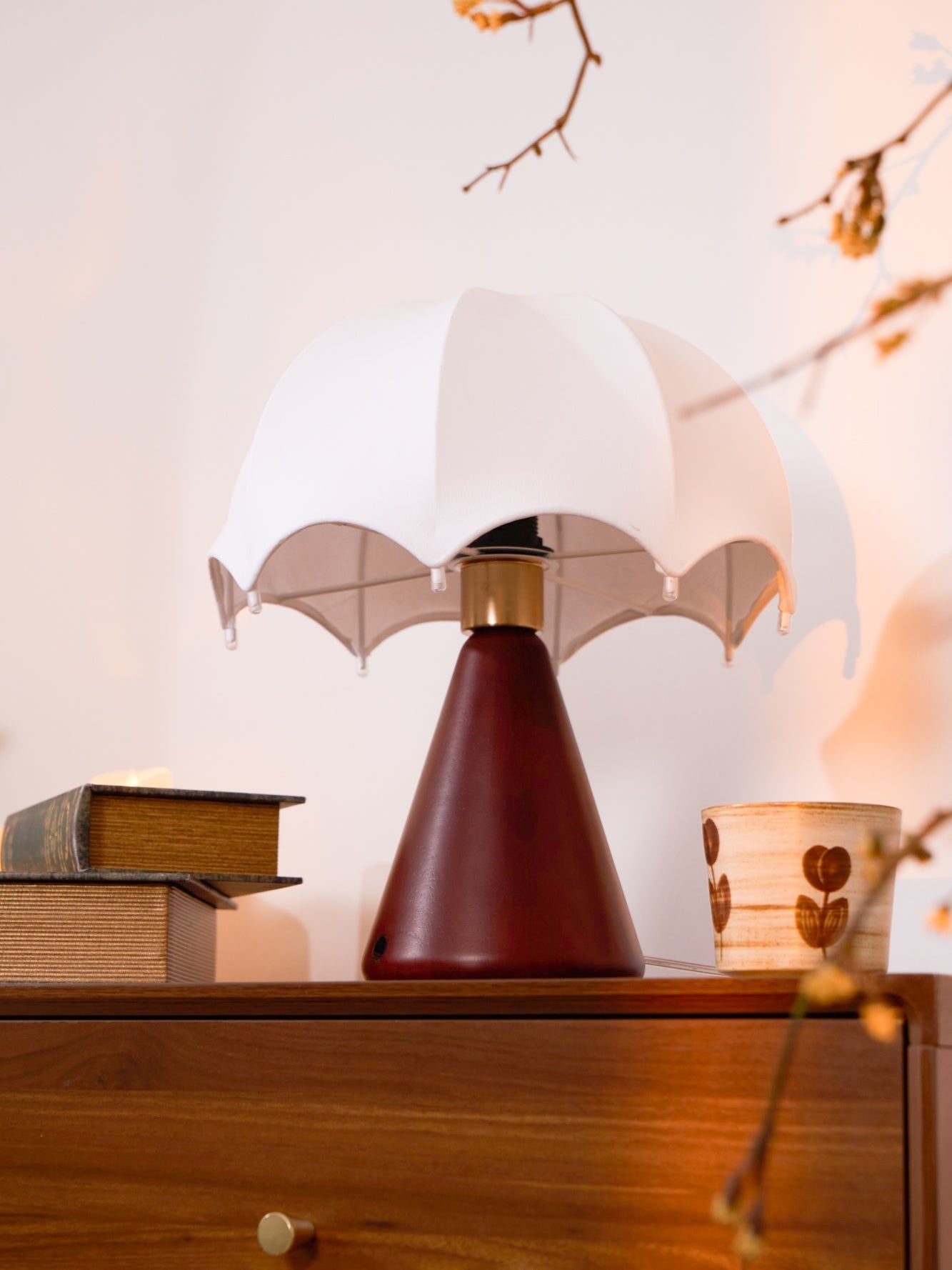 Parasol Wooden Table Lamp-Neutral Decor