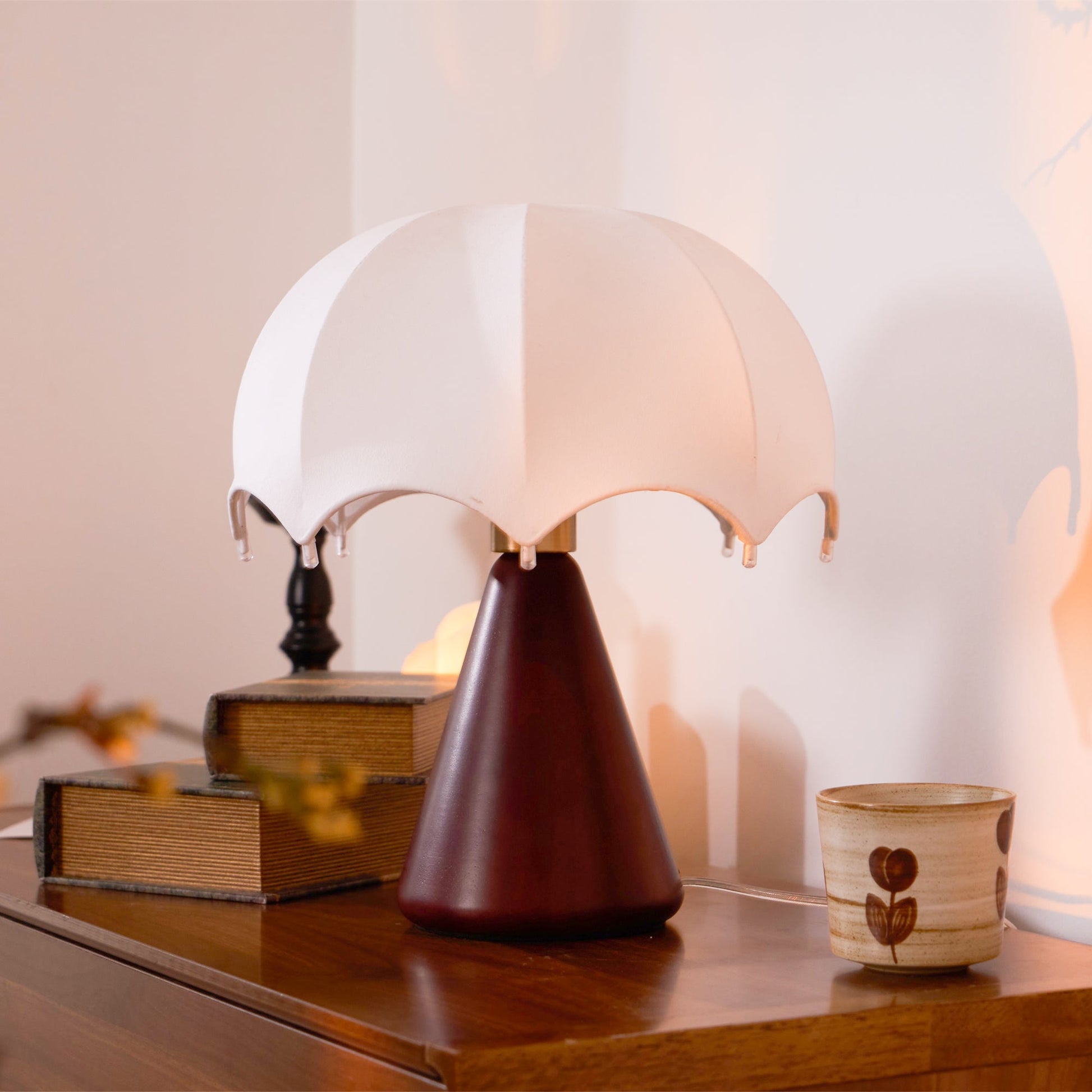 Parasol Wooden Table Lamp-Neutral Decor