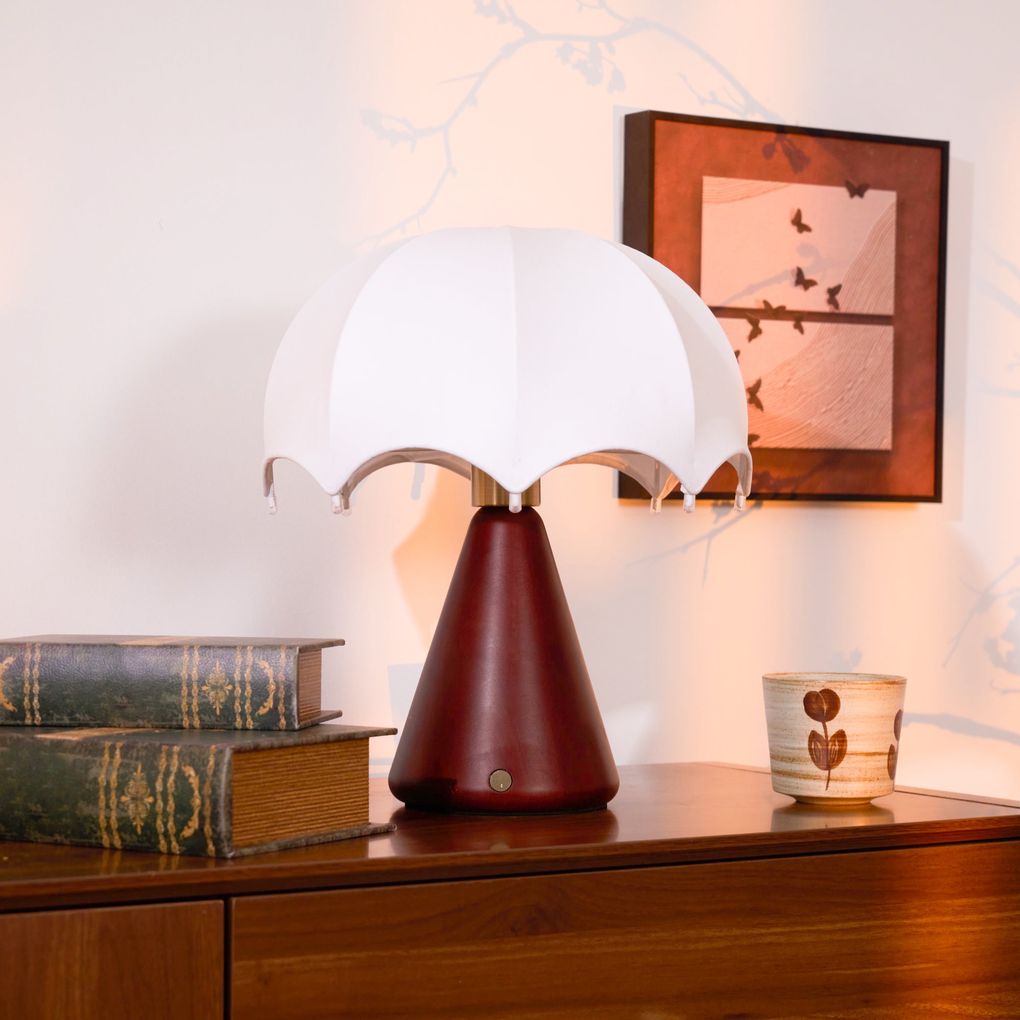 Parasol Wooden Table Lamp-Neutral Decor