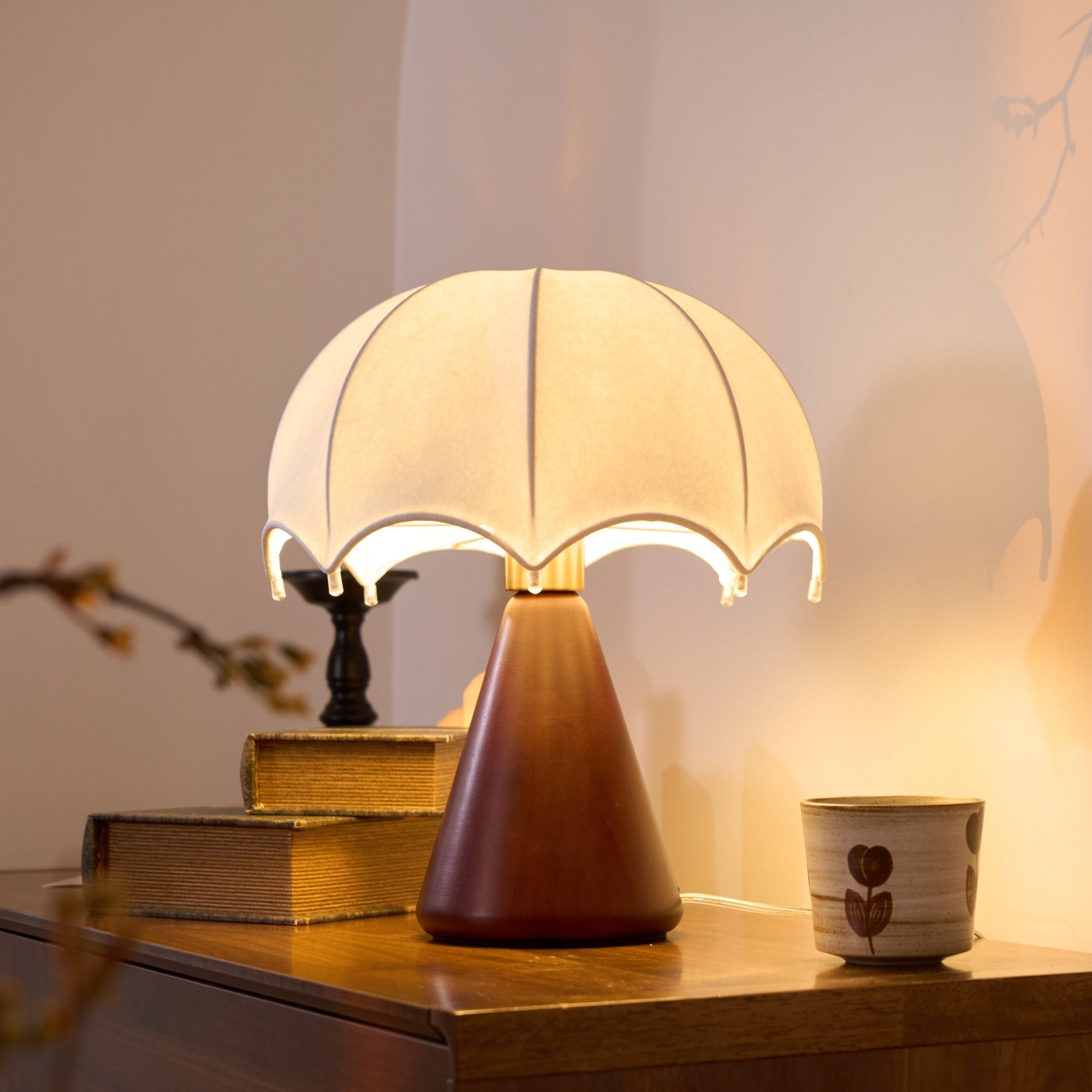 Parasol Wooden Table Lamp-Neutral Decor