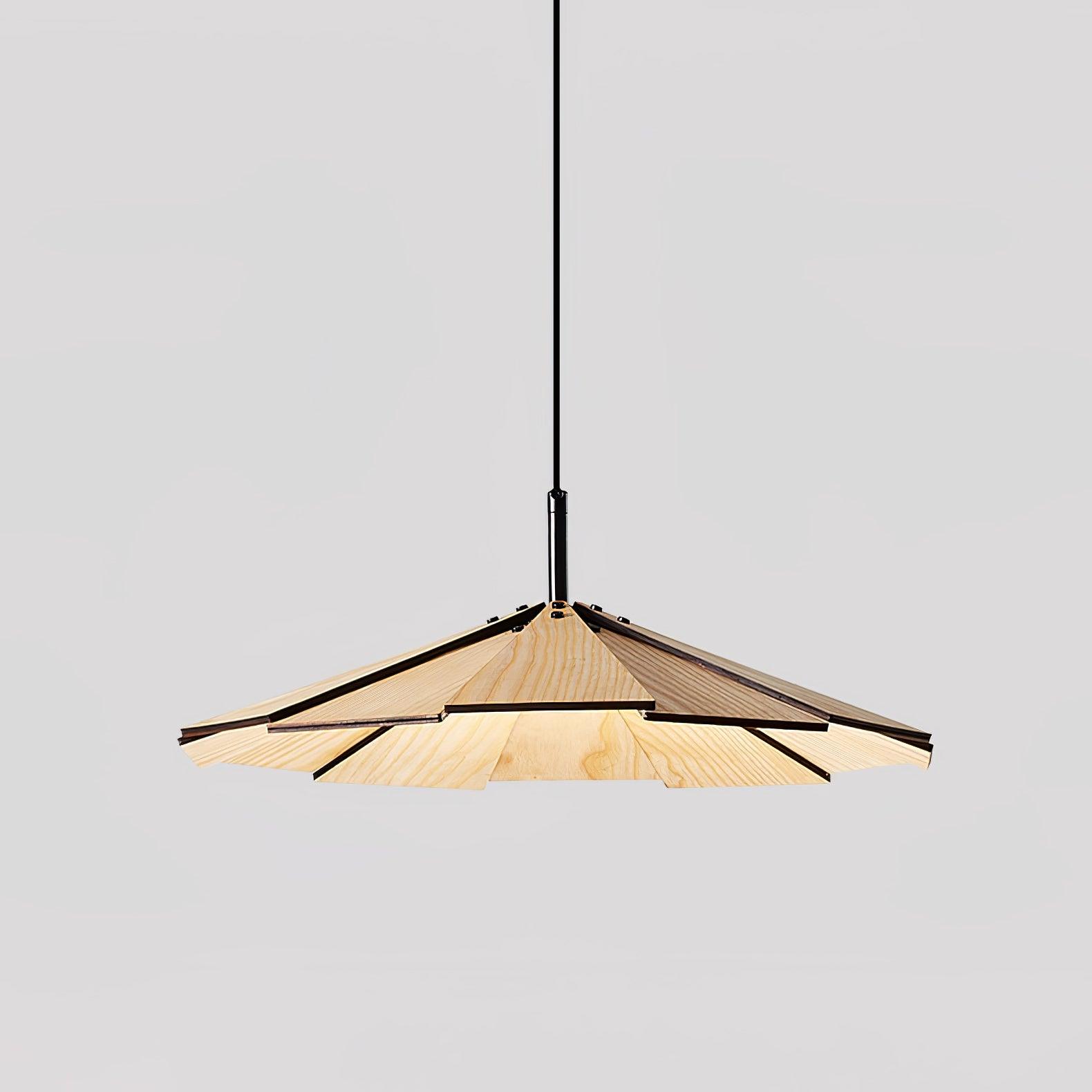 Woodura Umbrella Wooden Pendant Light-Neutral Decor