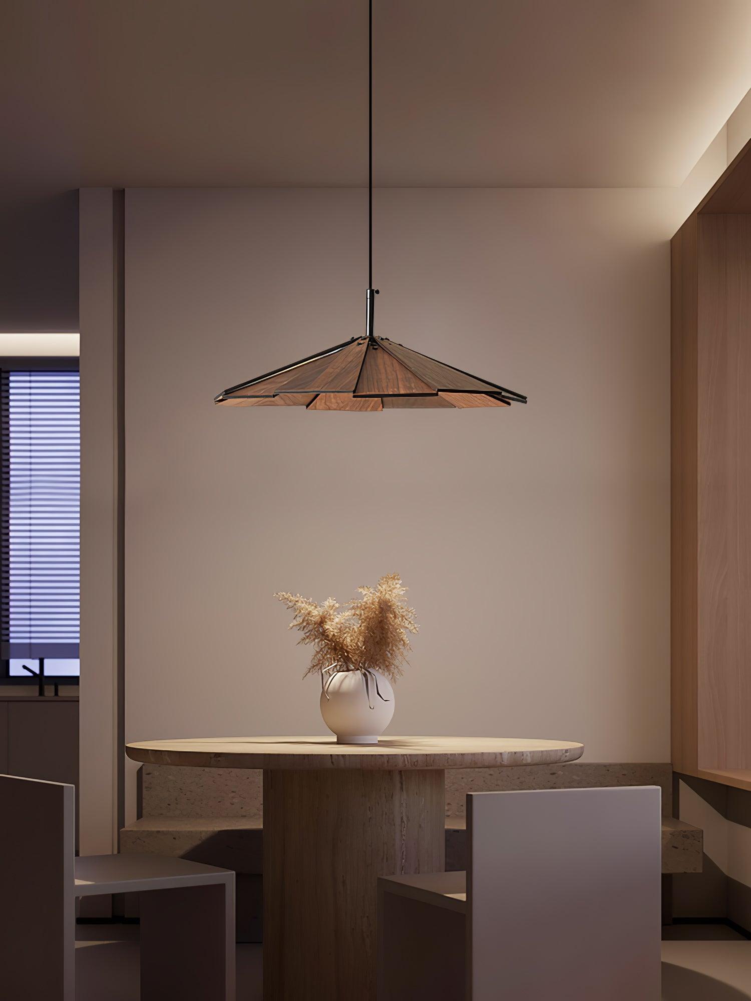 Woodura Umbrella Wooden Pendant Light-Neutral Decor