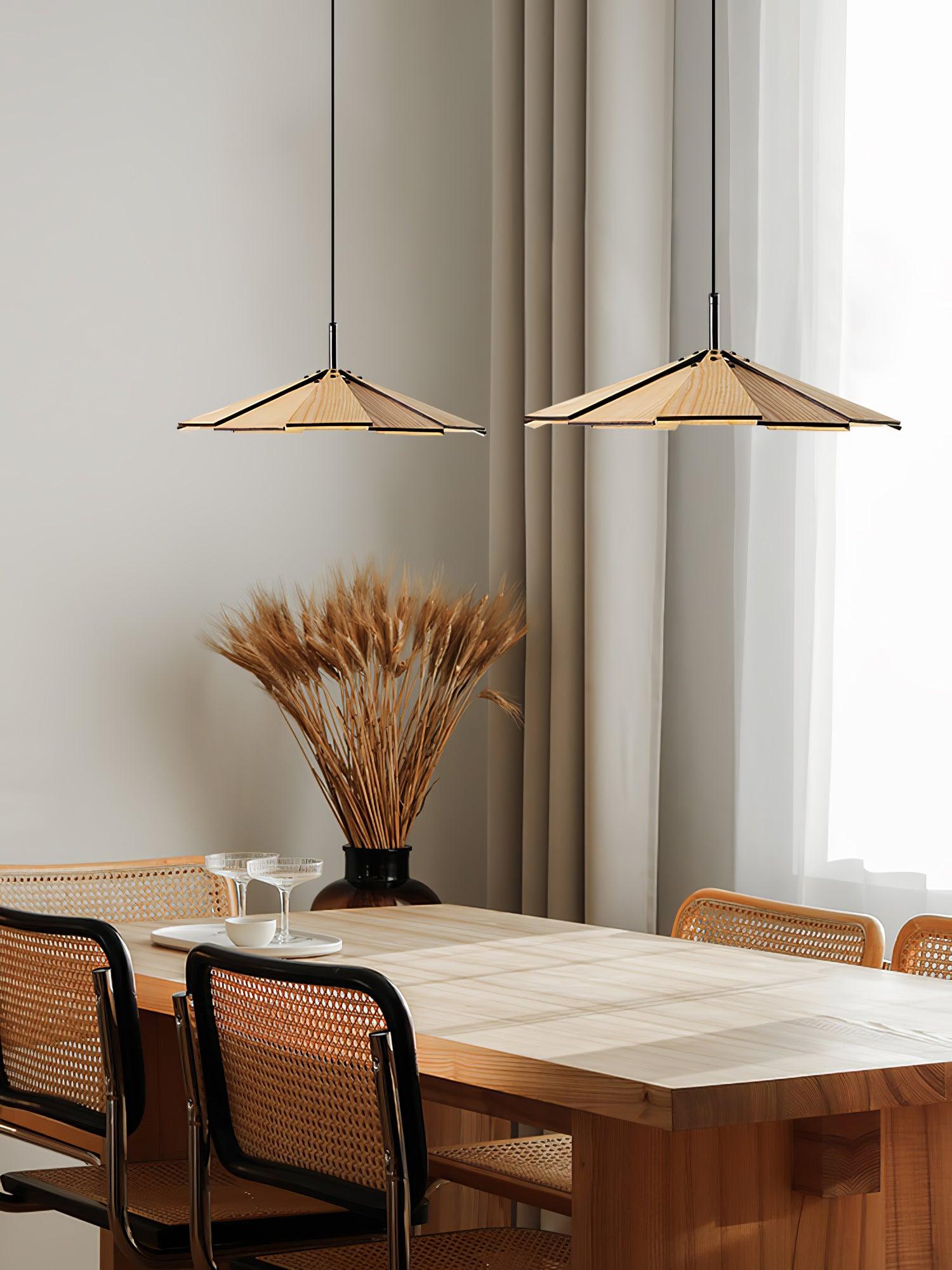 Woodura Umbrella Wooden Pendant Light-Neutral Decor