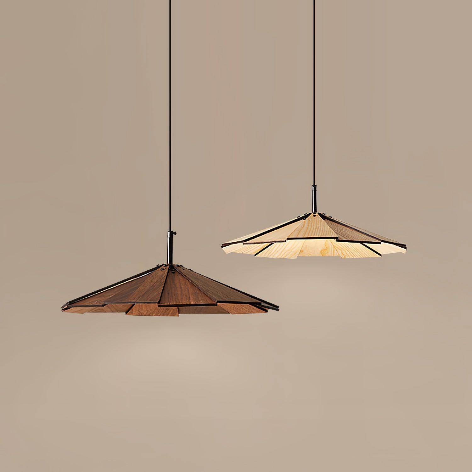 Woodura Umbrella Wooden Pendant Light-Neutral Decor