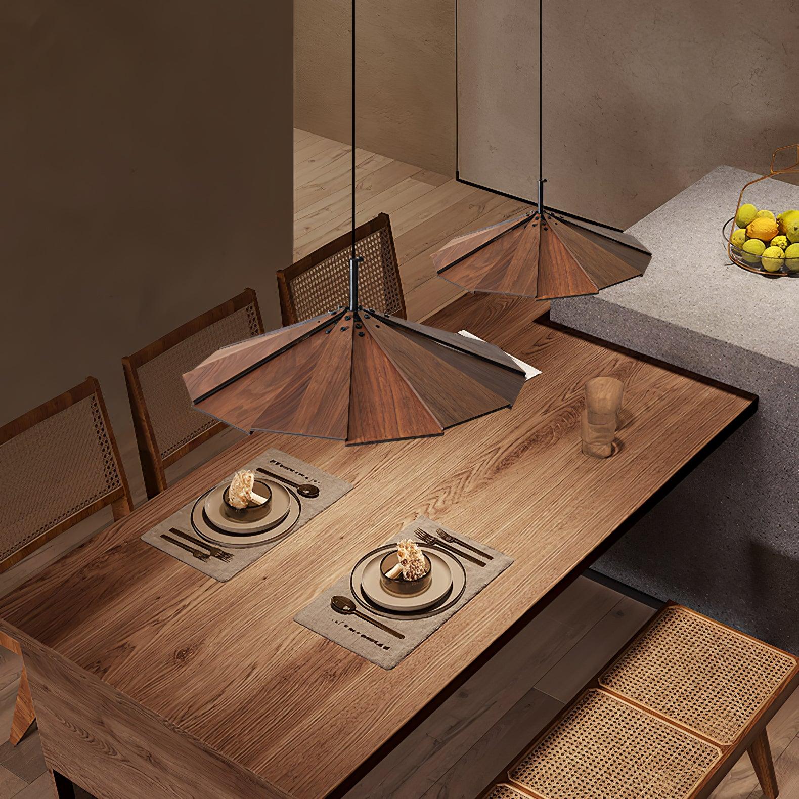 Woodura Umbrella Wooden Pendant Light-Neutral Decor