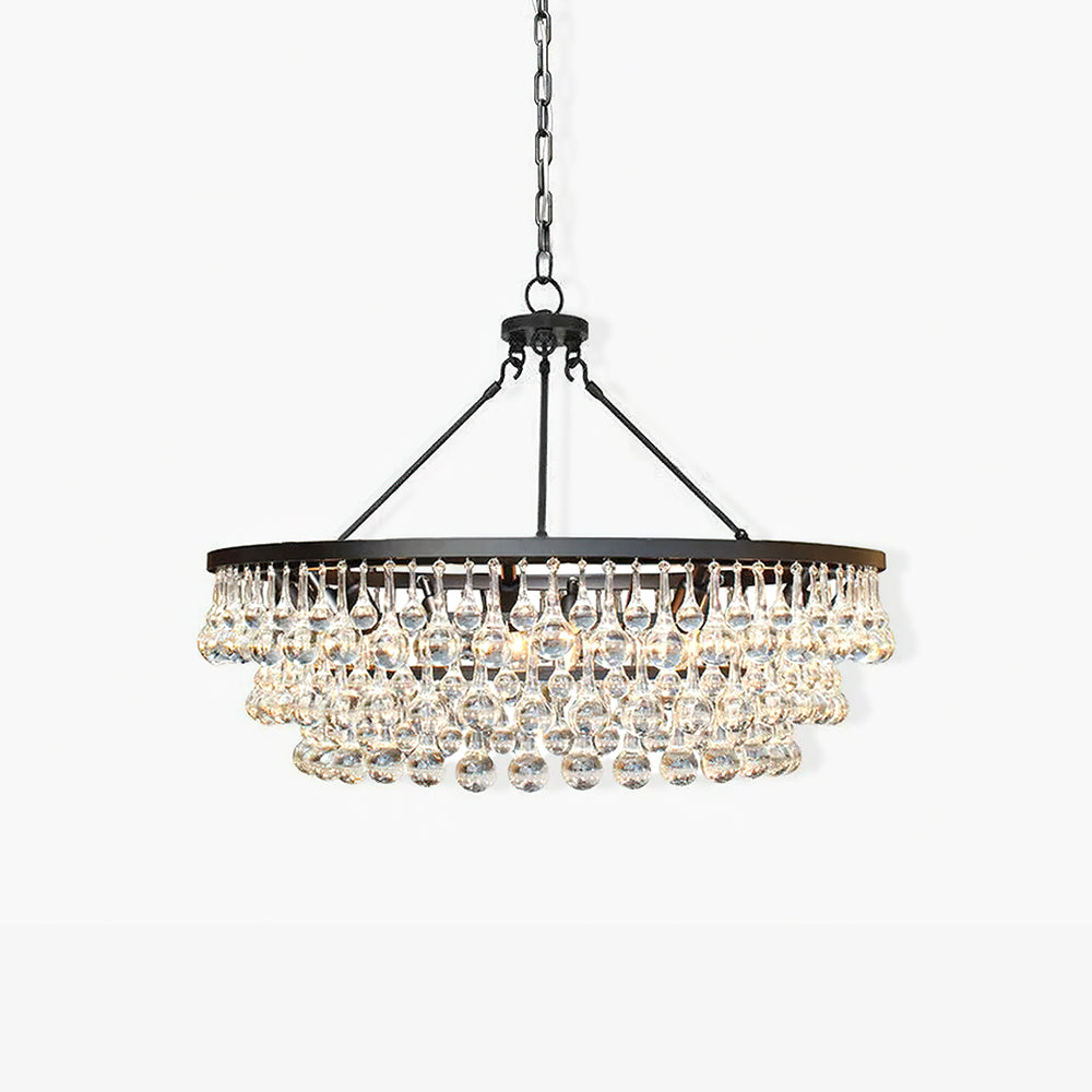 Avelis Postmodern Luxury Unique Tiered Crystal Chandelier-Neutral Decor