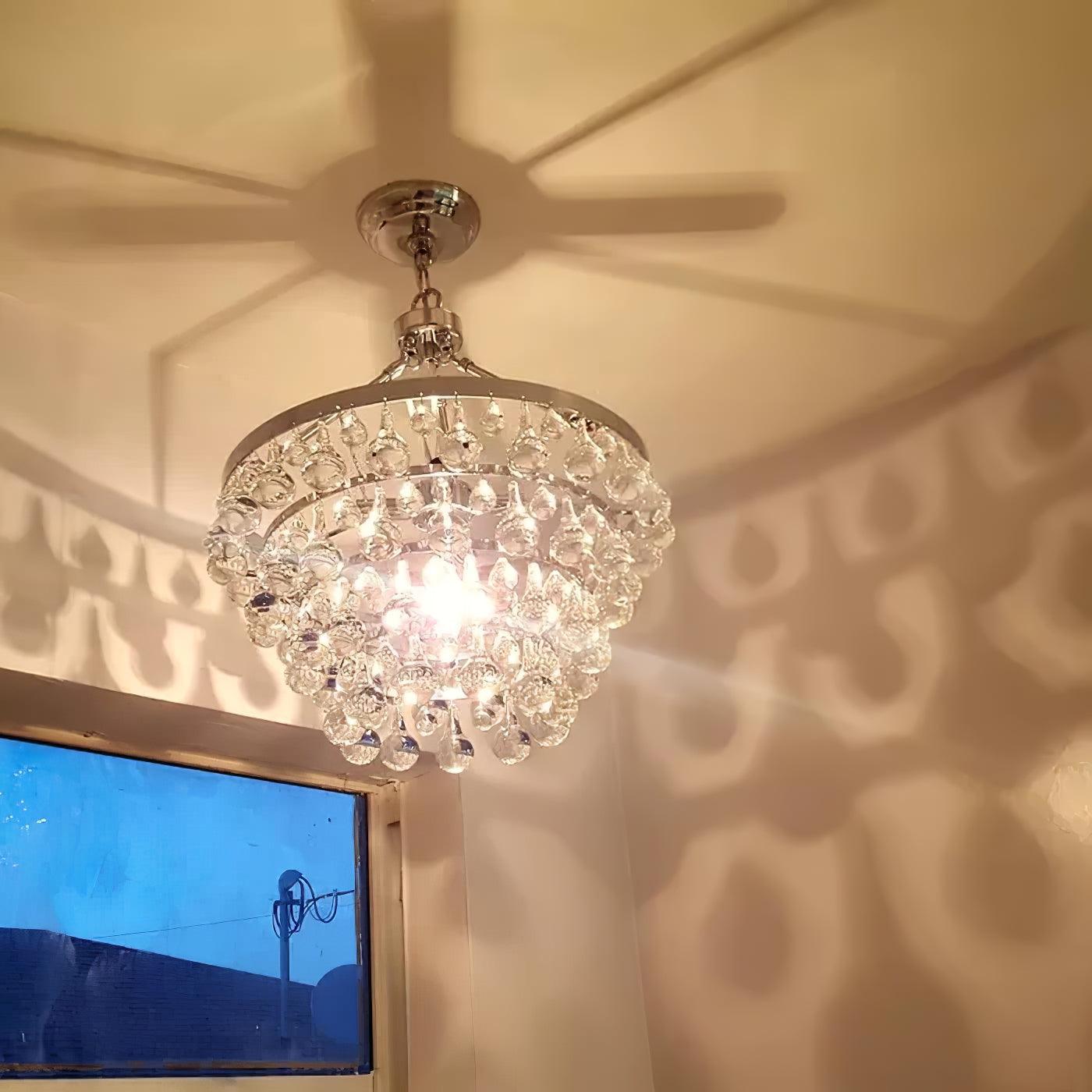 Avelis Postmodern Luxury Unique Tiered Crystal Chandelier-Neutral Decor