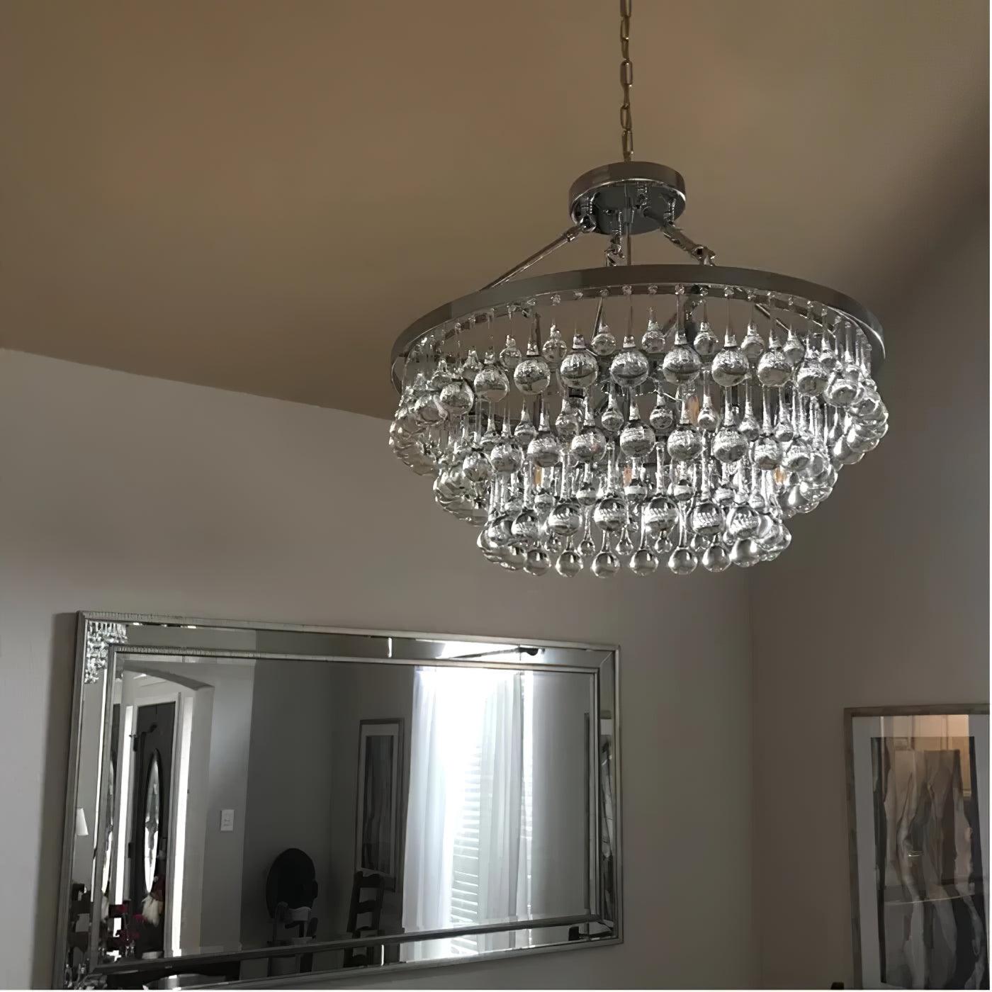 Avelis Postmodern Luxury Unique Tiered Crystal Chandelier-Neutral Decor