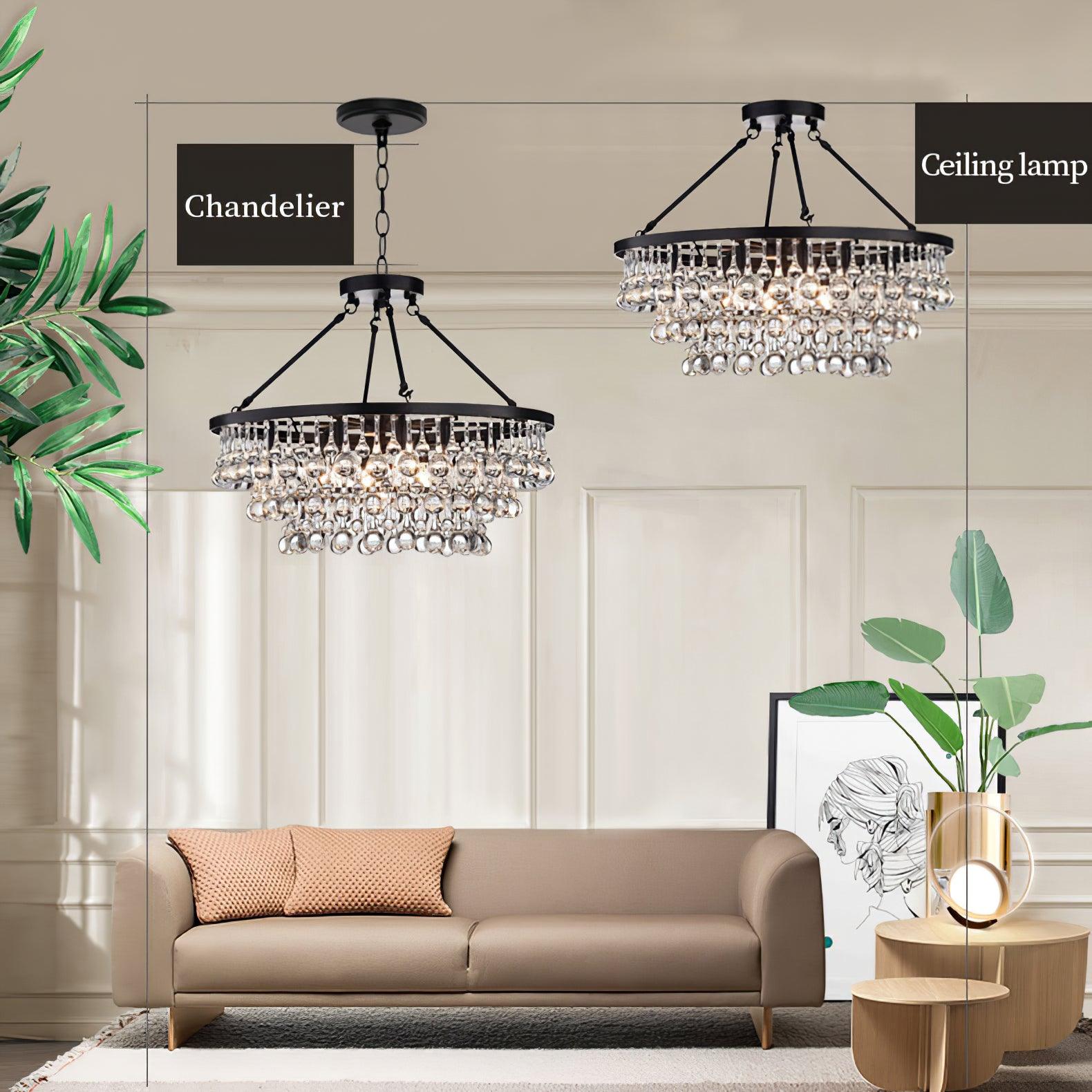 Avelis Postmodern Luxury Unique Tiered Crystal Chandelier-Neutral Decor