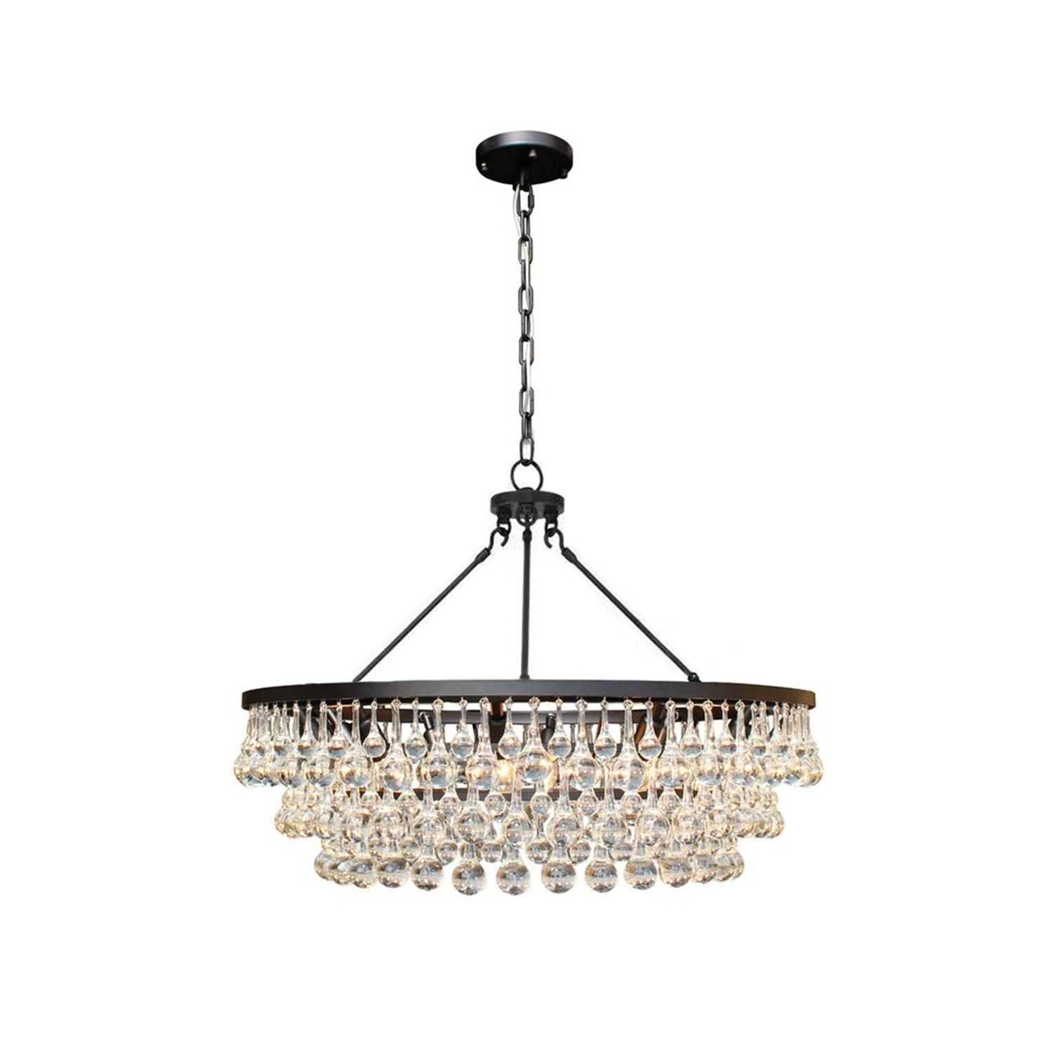 Avelis Postmodern Luxury Unique Tiered Crystal Chandelier-Neutral Decor