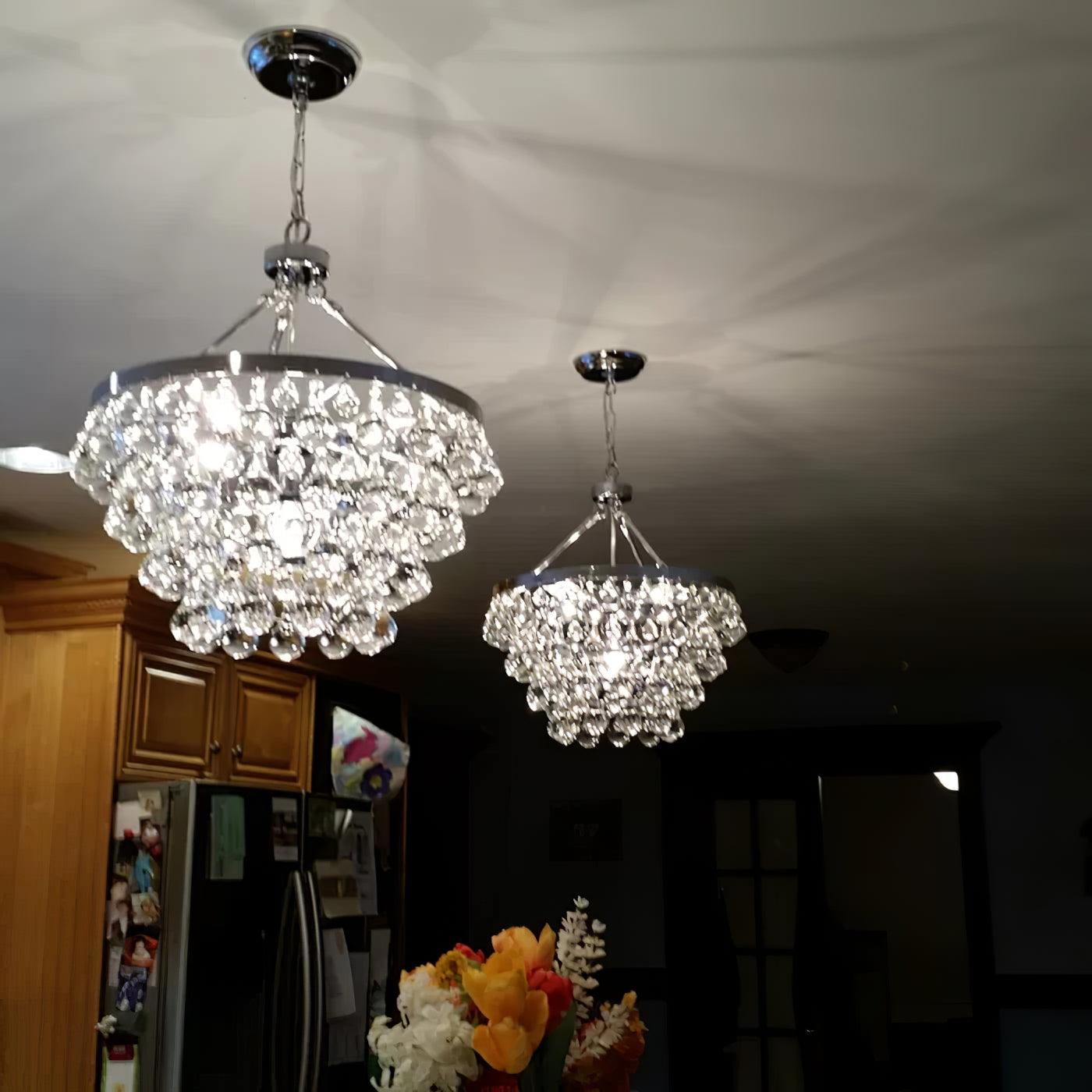Avelis Postmodern Luxury Unique Tiered Crystal Chandelier-Neutral Decor