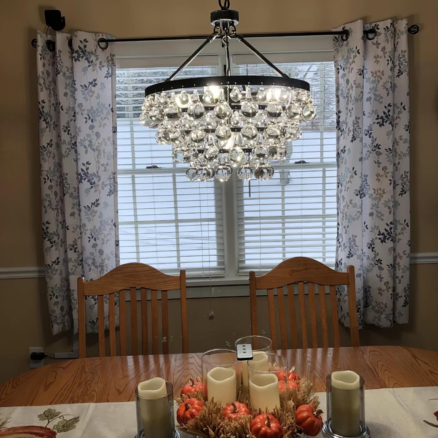 Avelis Postmodern Luxury Unique Tiered Crystal Chandelier-Neutral Decor