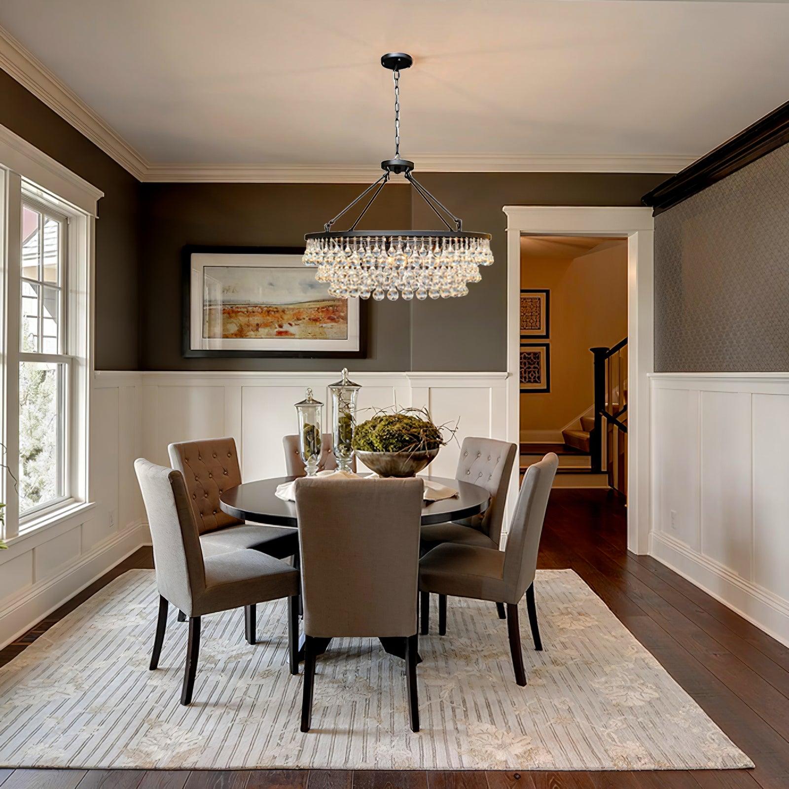 Avelis Postmodern Luxury Unique Tiered Crystal Chandelier-Neutral Decor