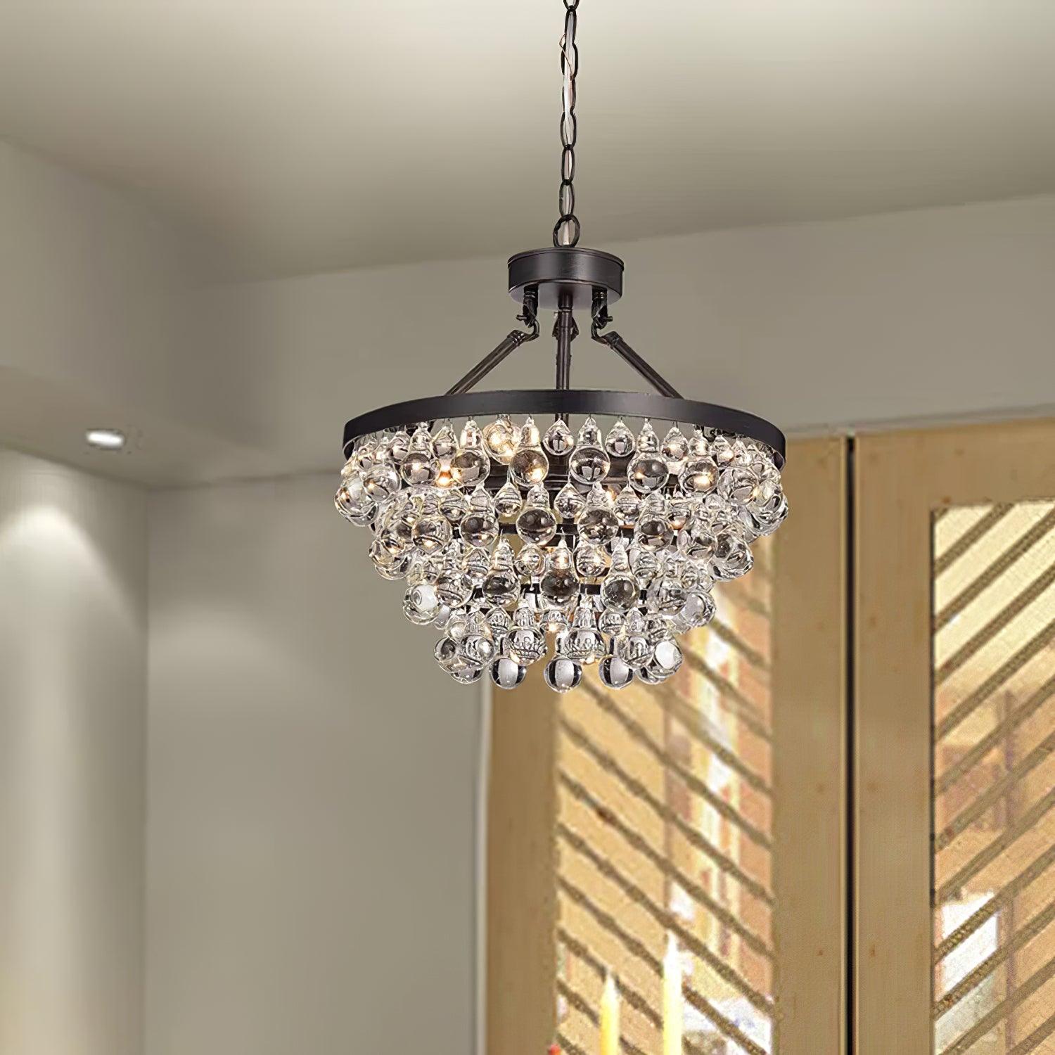 Avelis Postmodern Luxury Unique Tiered Crystal Chandelier-Neutral Decor