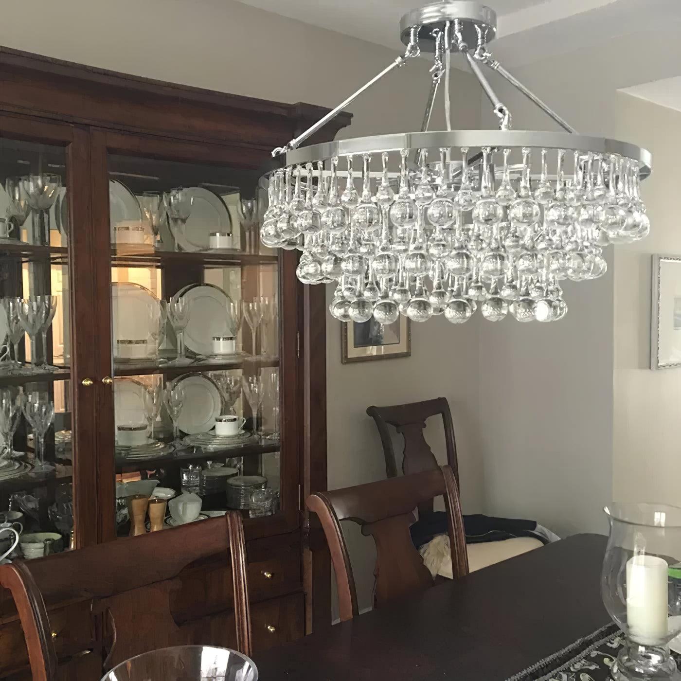 Avelis Postmodern Luxury Unique Tiered Crystal Chandelier-Neutral Decor