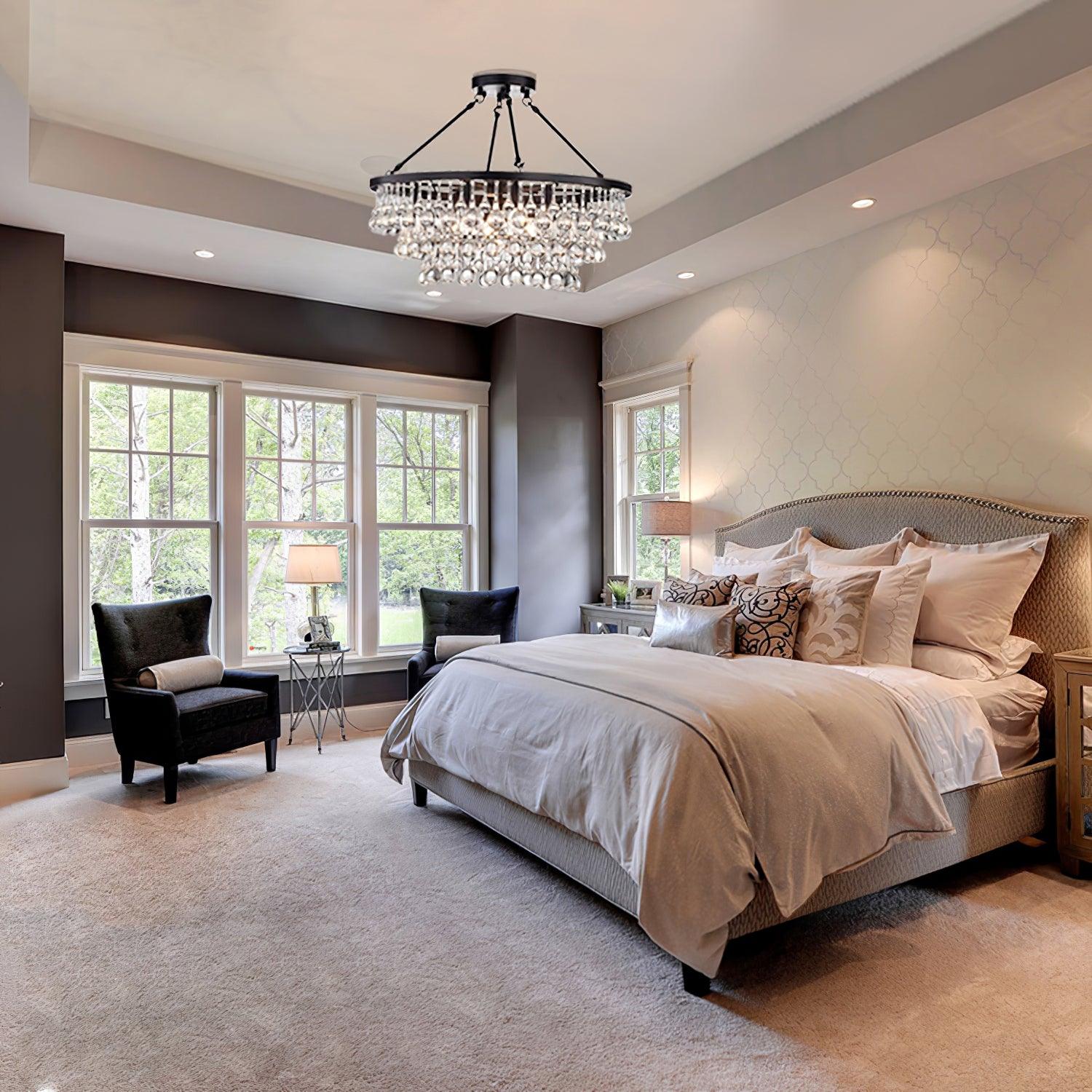Avelis Postmodern Luxury Unique Tiered Crystal Chandelier-Neutral Decor