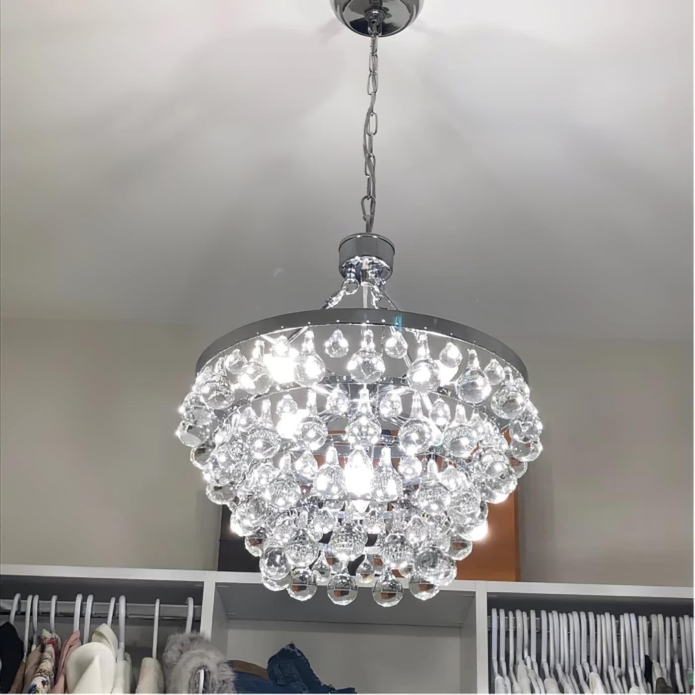 Avelis Postmodern Luxury Unique Tiered Crystal Chandelier-Neutral Decor