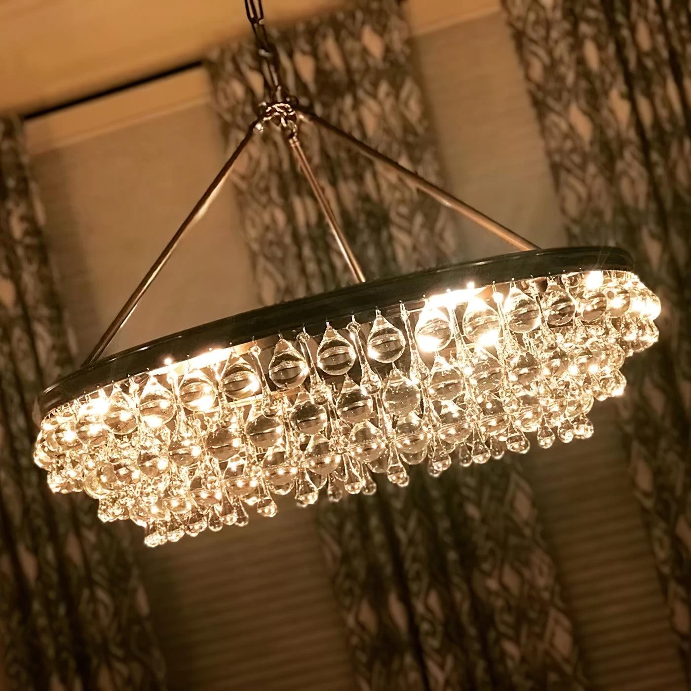 Avelis Postmodern Luxury Unique Tiered Crystal Chandelier-Neutral Decor