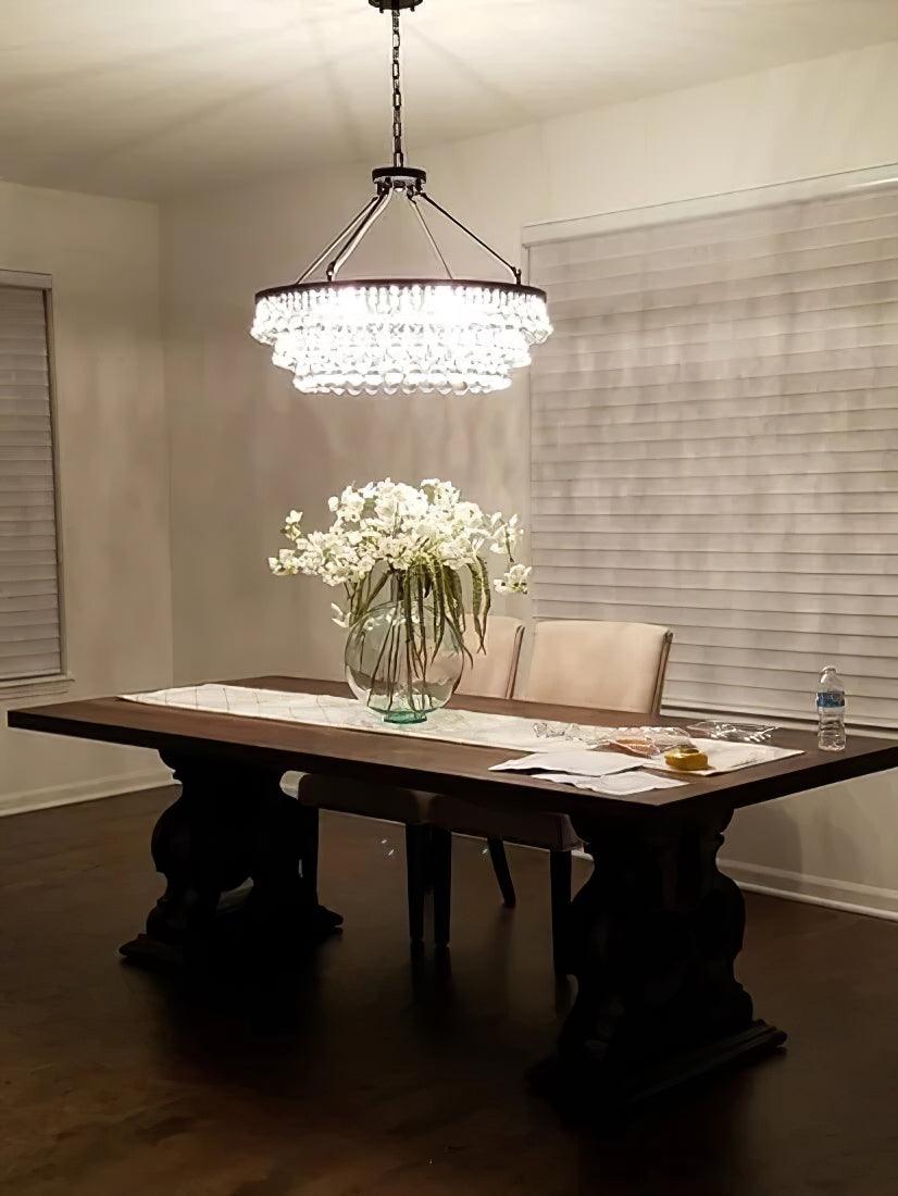 Avelis Postmodern Luxury Unique Tiered Crystal Chandelier-Neutral Decor