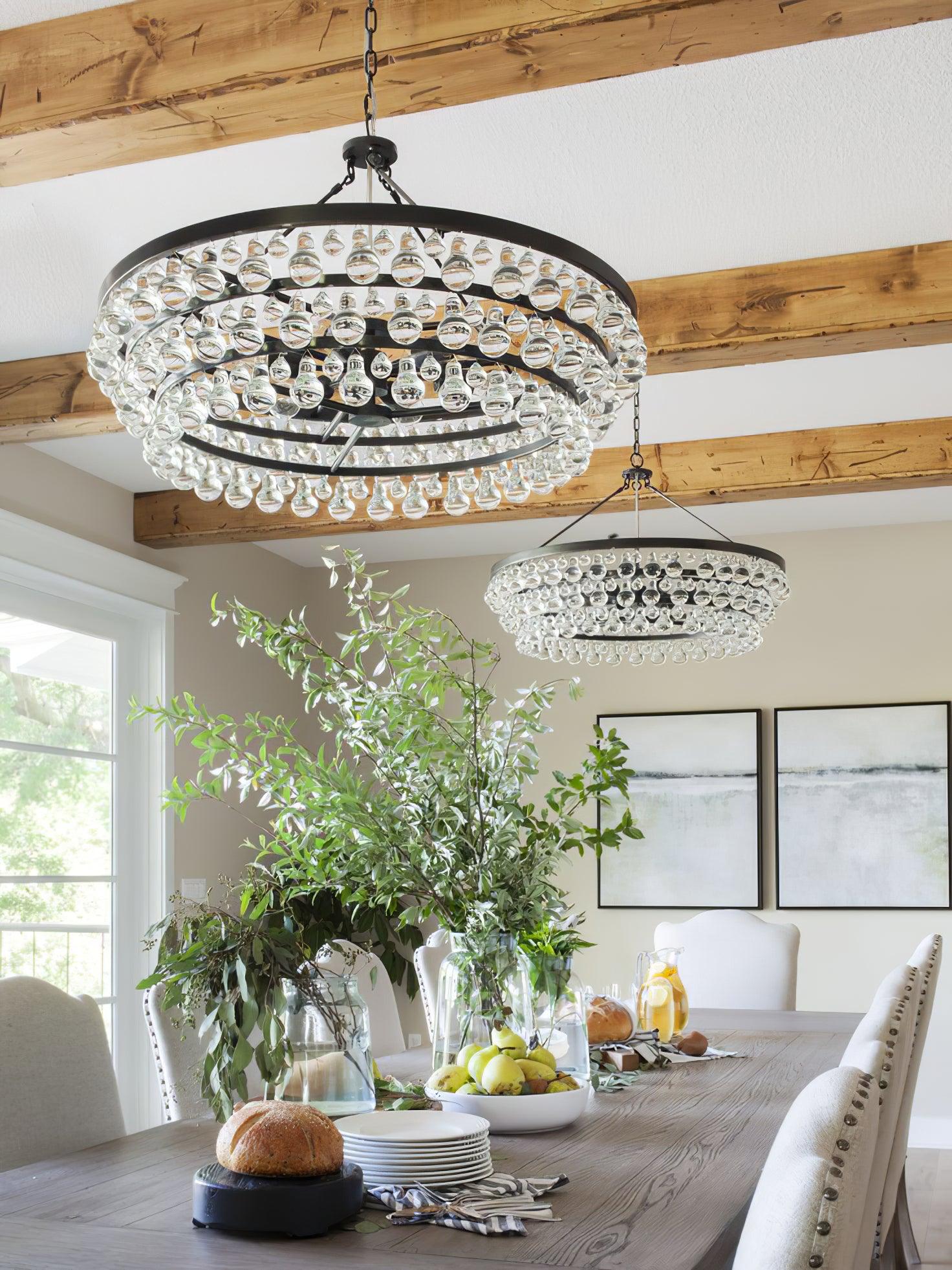 Avelis Postmodern Luxury Unique Tiered Crystal Chandelier-Neutral Decor