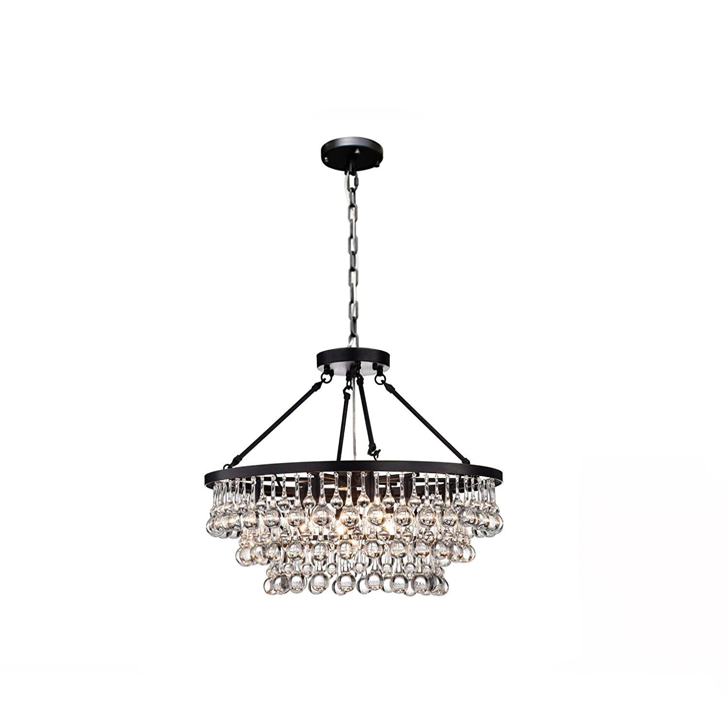 Avelis Postmodern Luxury Unique Tiered Crystal Chandelier-Neutral Decor