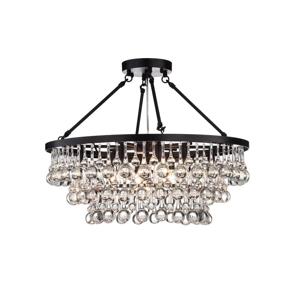 Avelis Postmodern Luxury Unique Tiered Crystal Chandelier-Neutral Decor