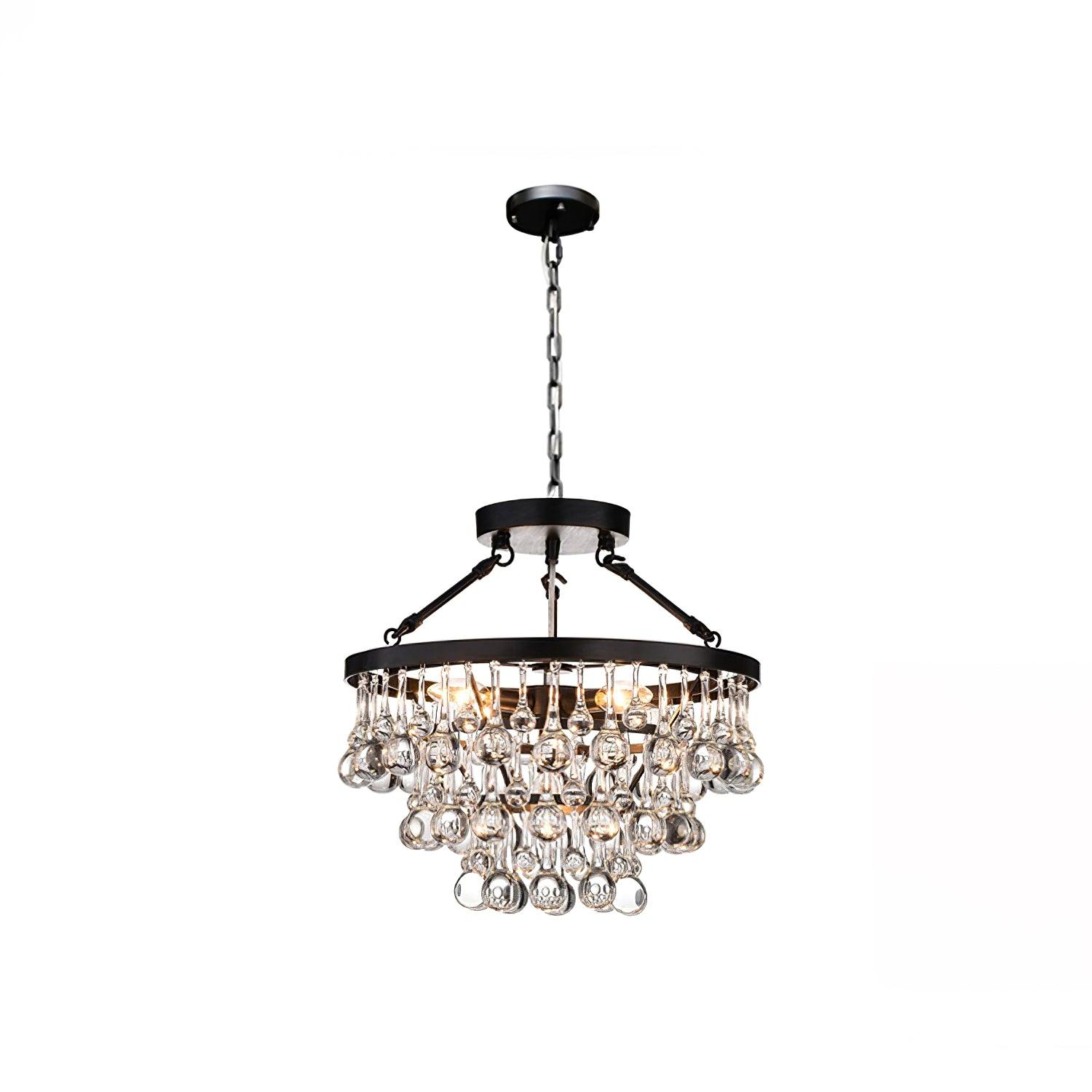 Avelis Postmodern Luxury Unique Tiered Crystal Chandelier-Neutral Decor