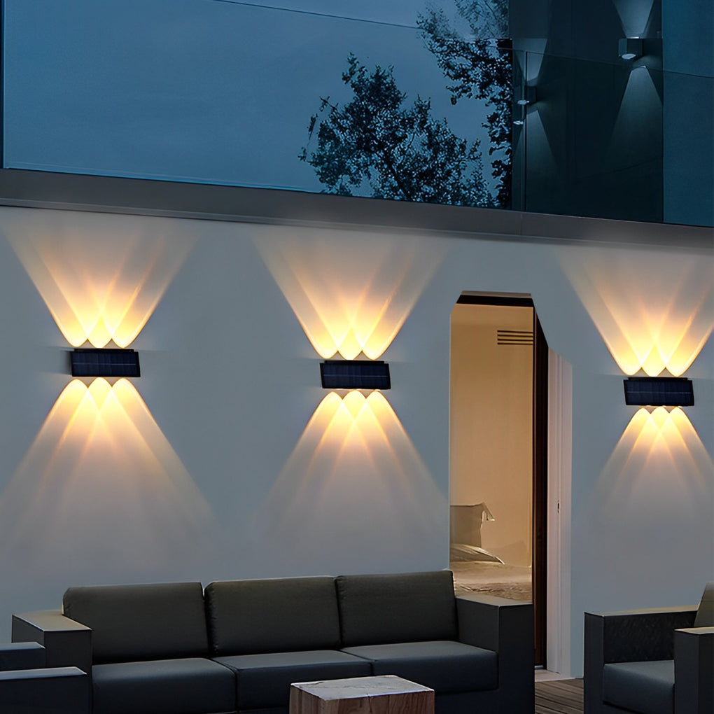 Admiable Rectangular LED Modern Solar Outdoor Wall Lamp