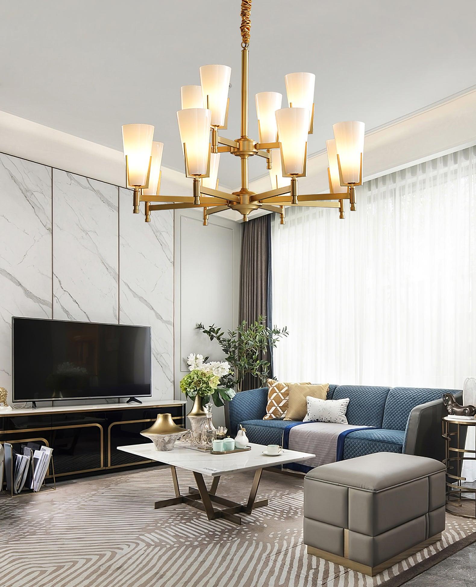Gleam Luxury Brass Chandelier-Neutral Decor