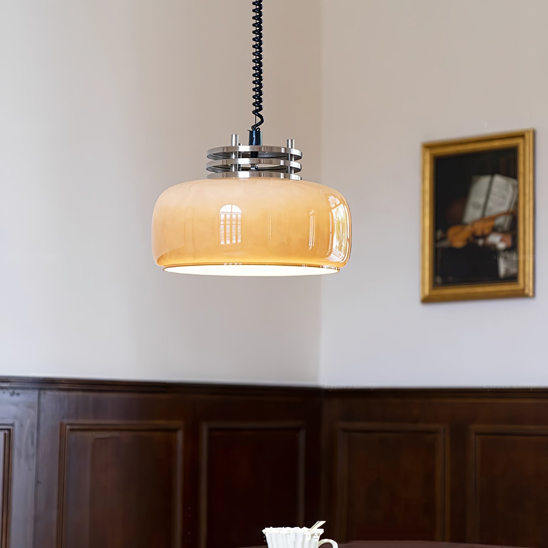 Quorin Glass Industrial Pendant Lamp-Neutral Decor
