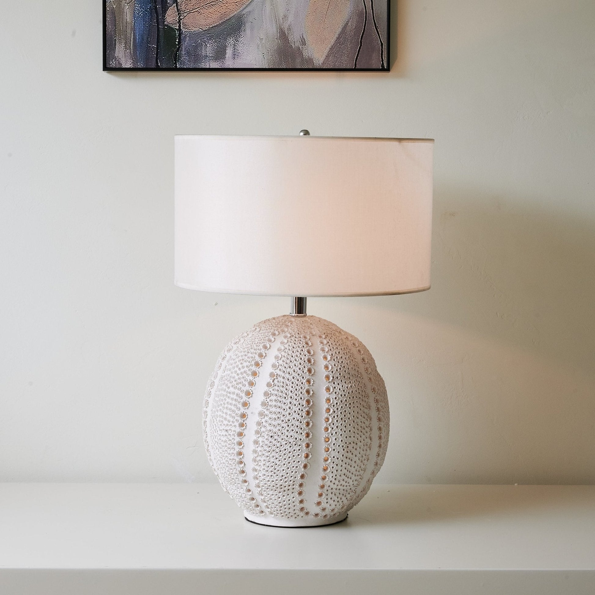Sux Ceramic Fabric Table Lamp-Neutral Decor