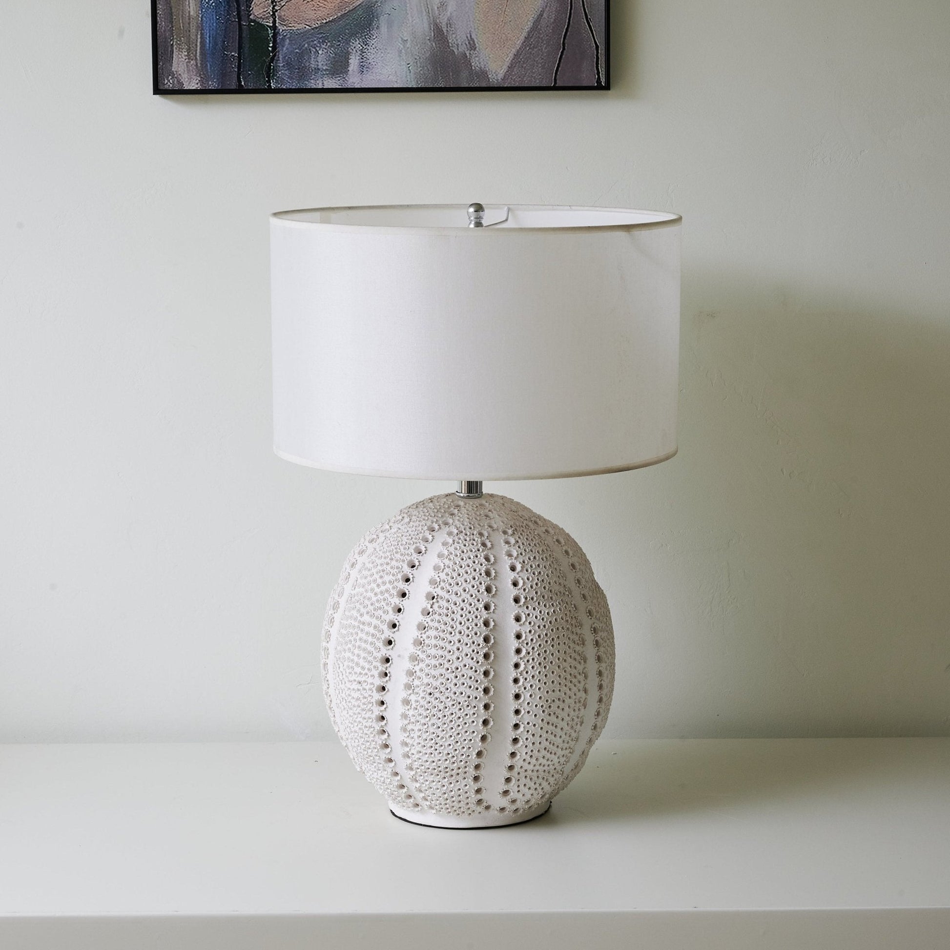 Sux Ceramic Fabric Table Lamp-Neutral Decor