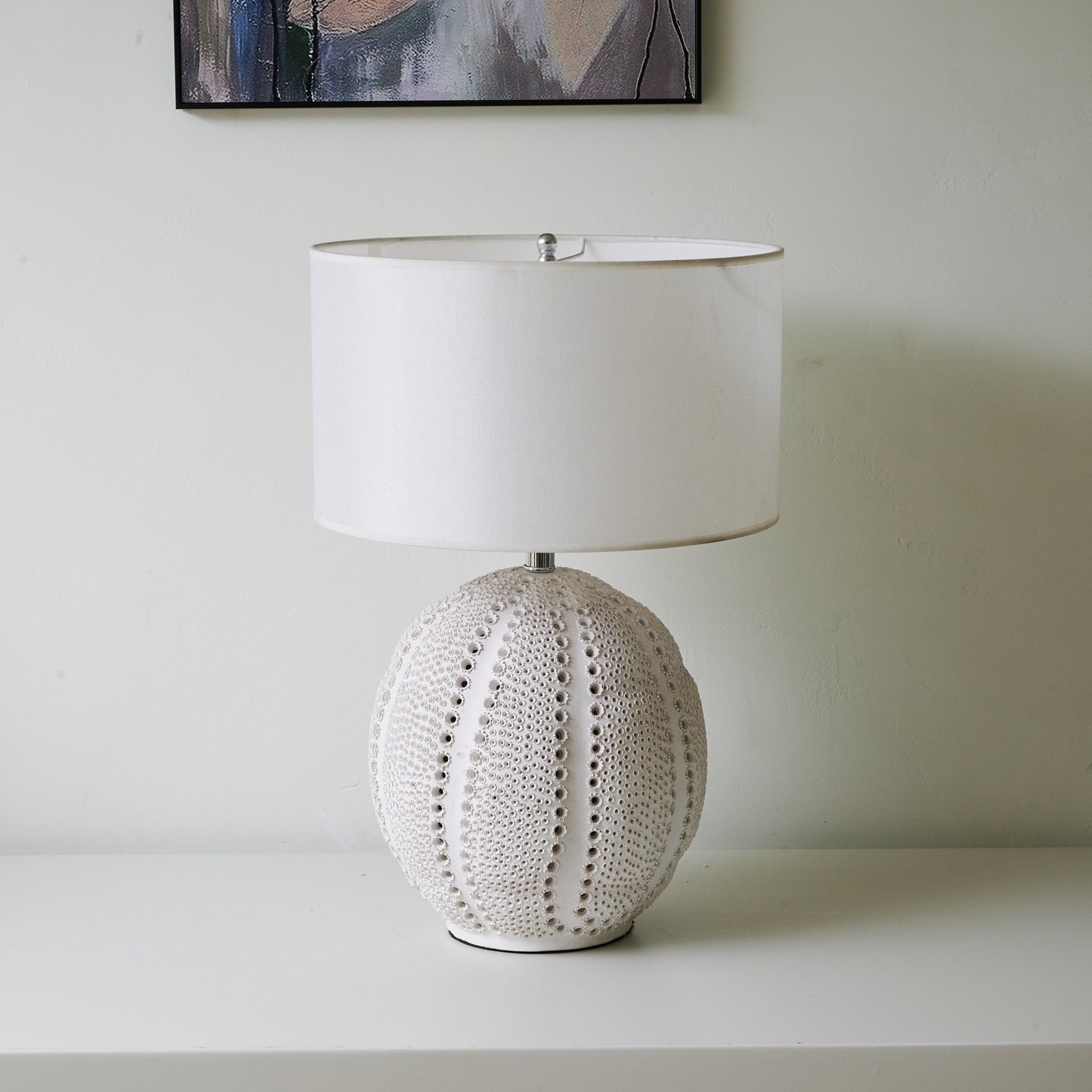 Sux Ceramic Fabric Table Lamp-Neutral Decor