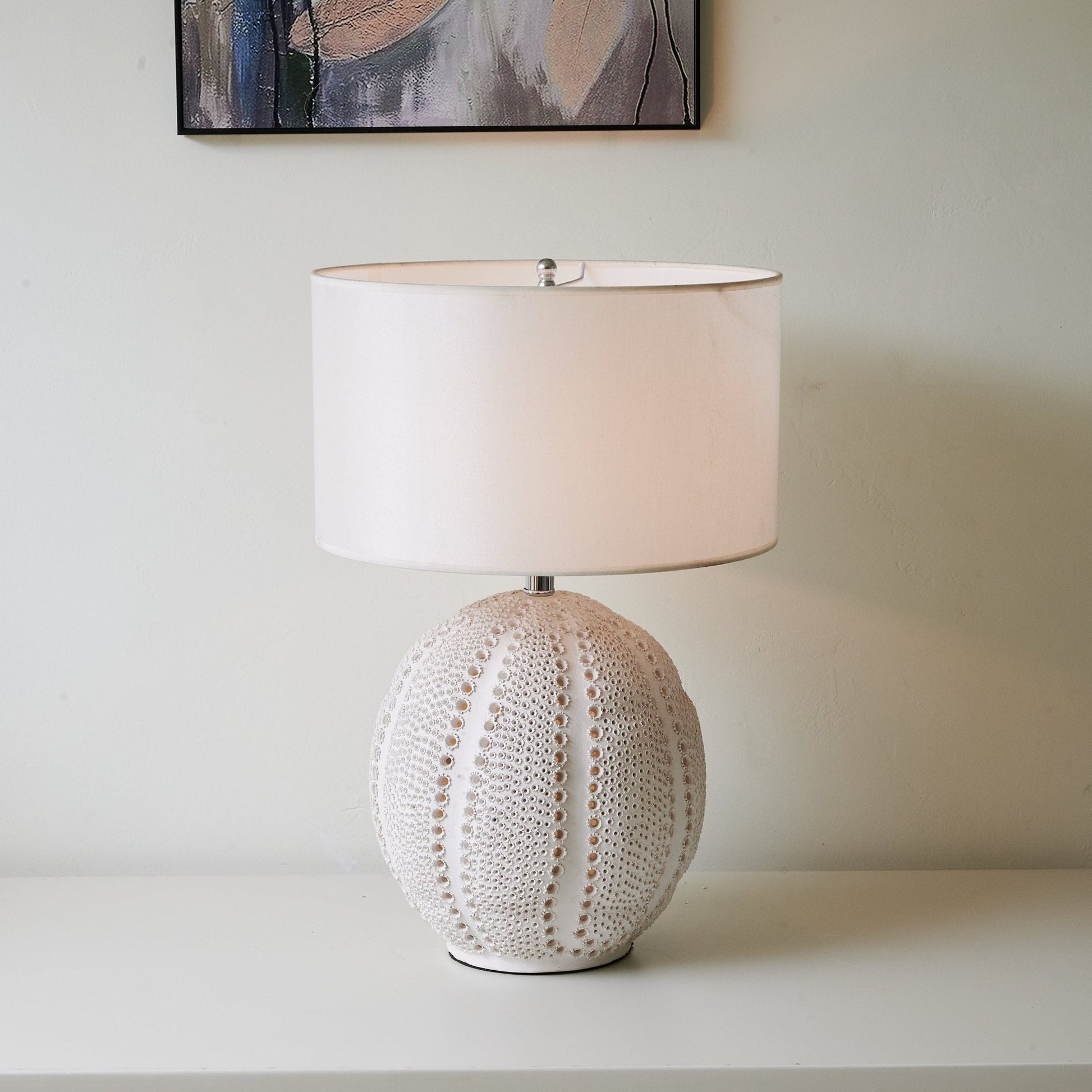 Sux Ceramic Fabric Table Lamp-Neutral Decor