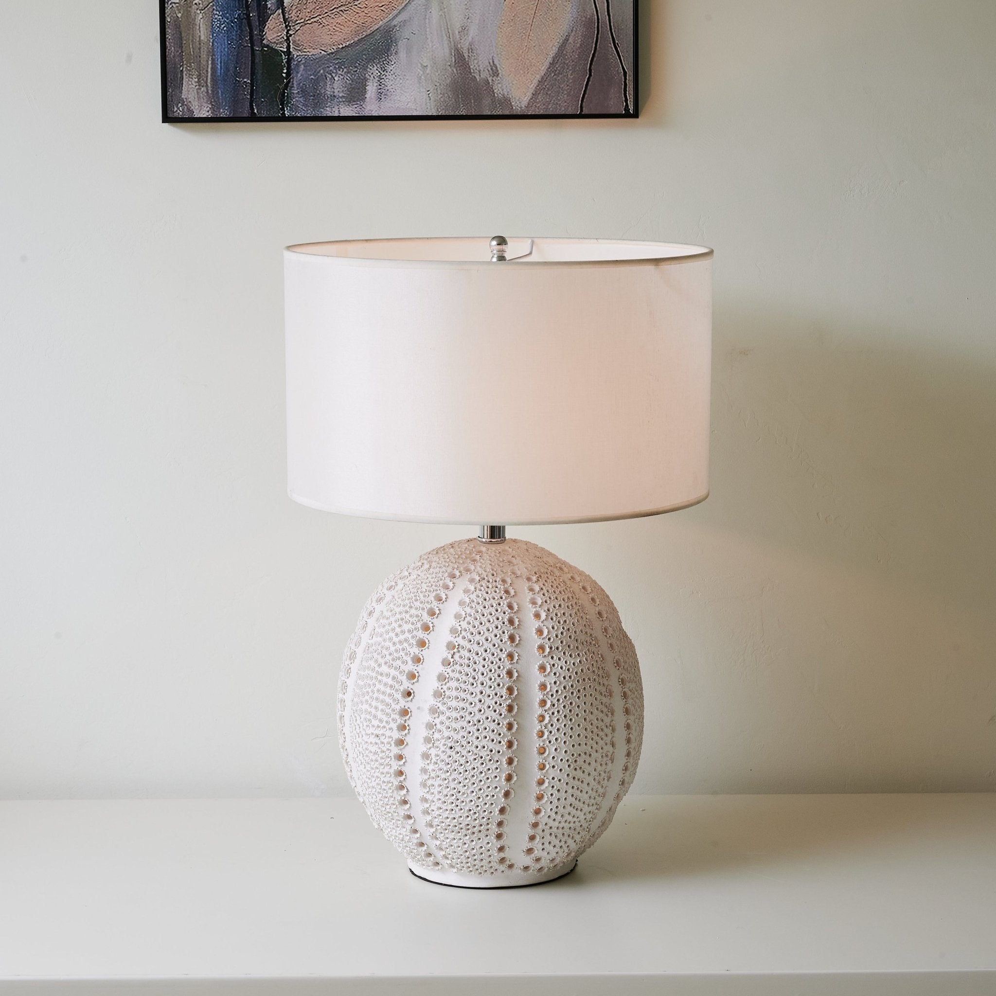 Sux Ceramic Fabric Table Lamp-Neutral Decor