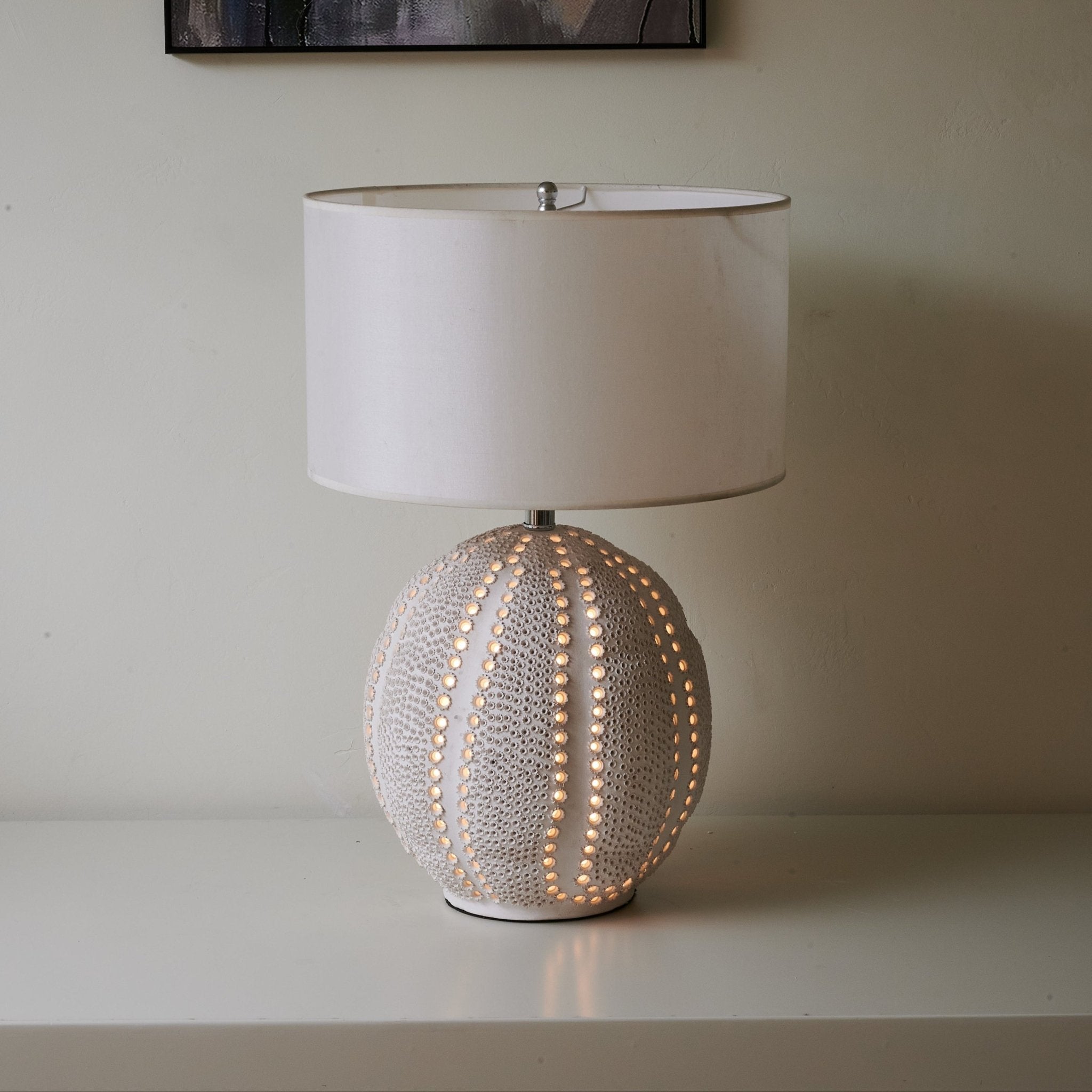 Sux Ceramic Fabric Table Lamp-Neutral Decor