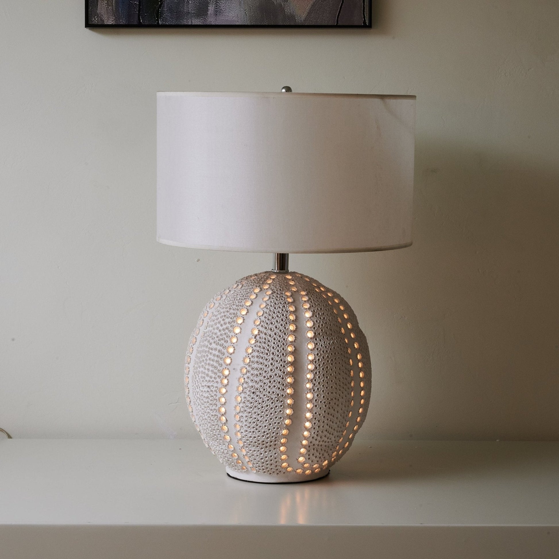 Sux Ceramic Fabric Table Lamp-Neutral Decor