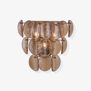 Aurora Wall Lamp Amber Glass Disc Fish Scale Brass-Neutral Decor
